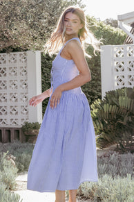 Vanessa Maxi Dress - Navy Pinstripe