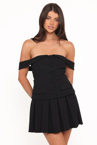 Varley Off Shoulder Mini Dress - Black