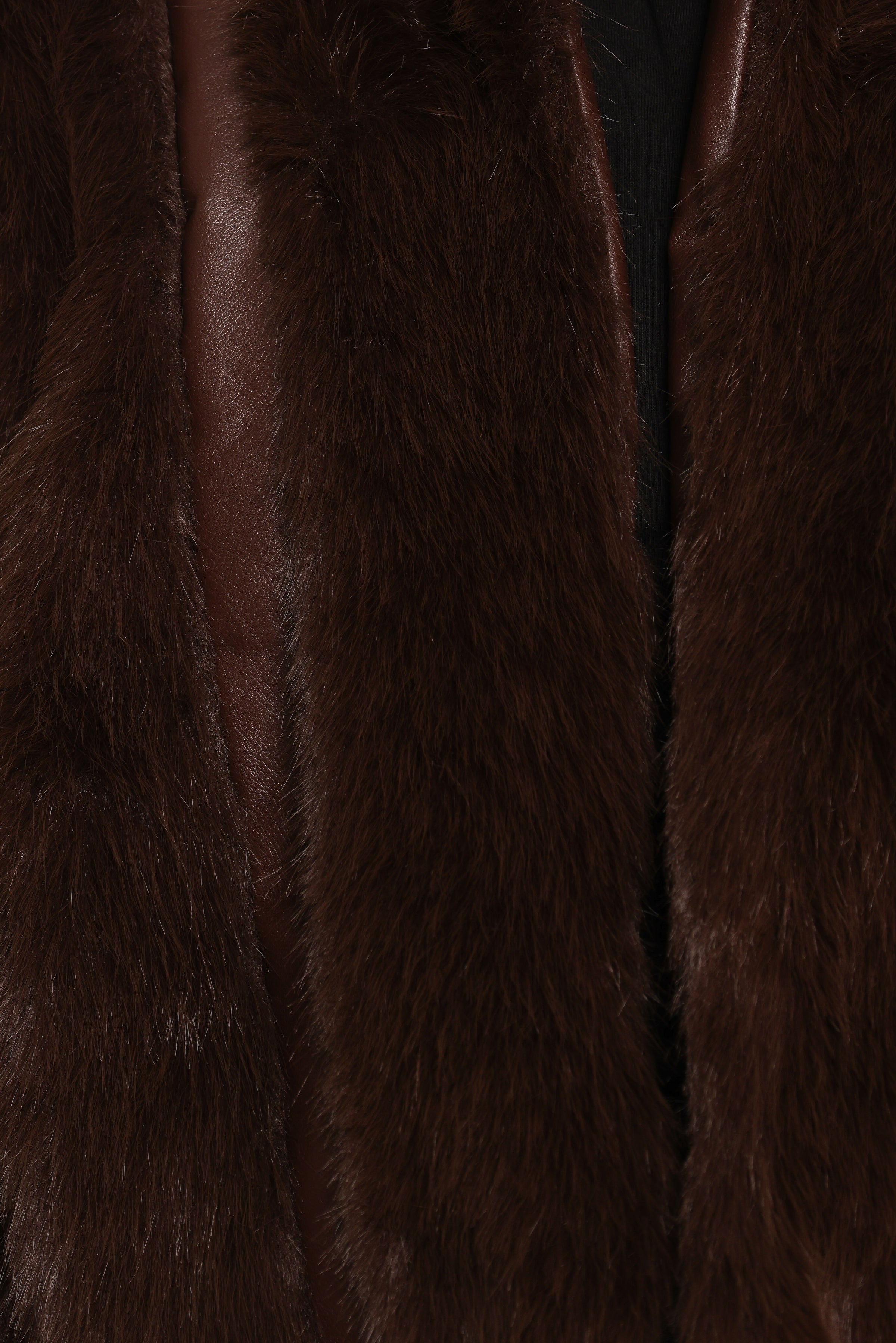 Velma Channel Faux Fur Jacket - Chocolate