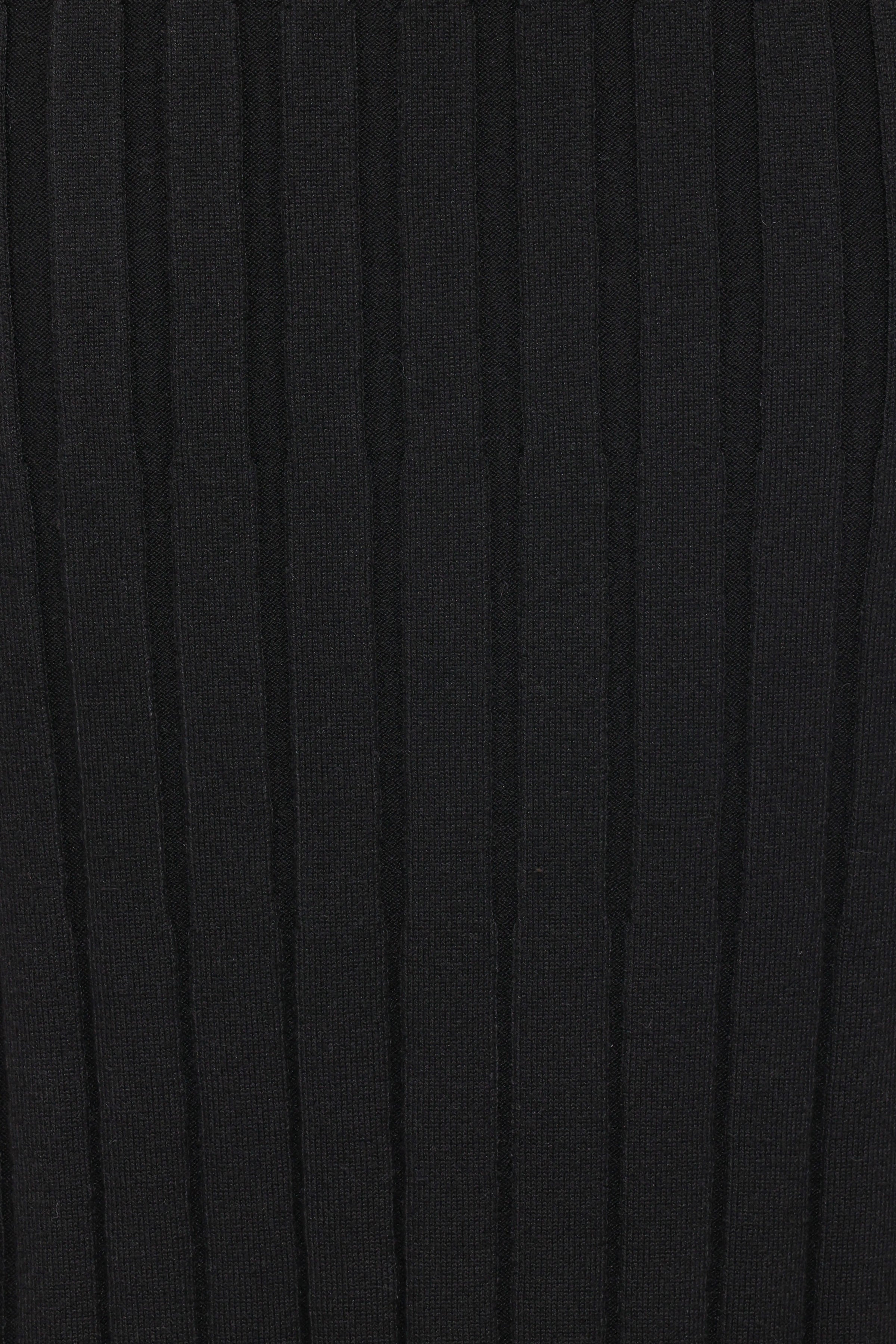 Vilma Knitted Pleated Midi Skirt - Black