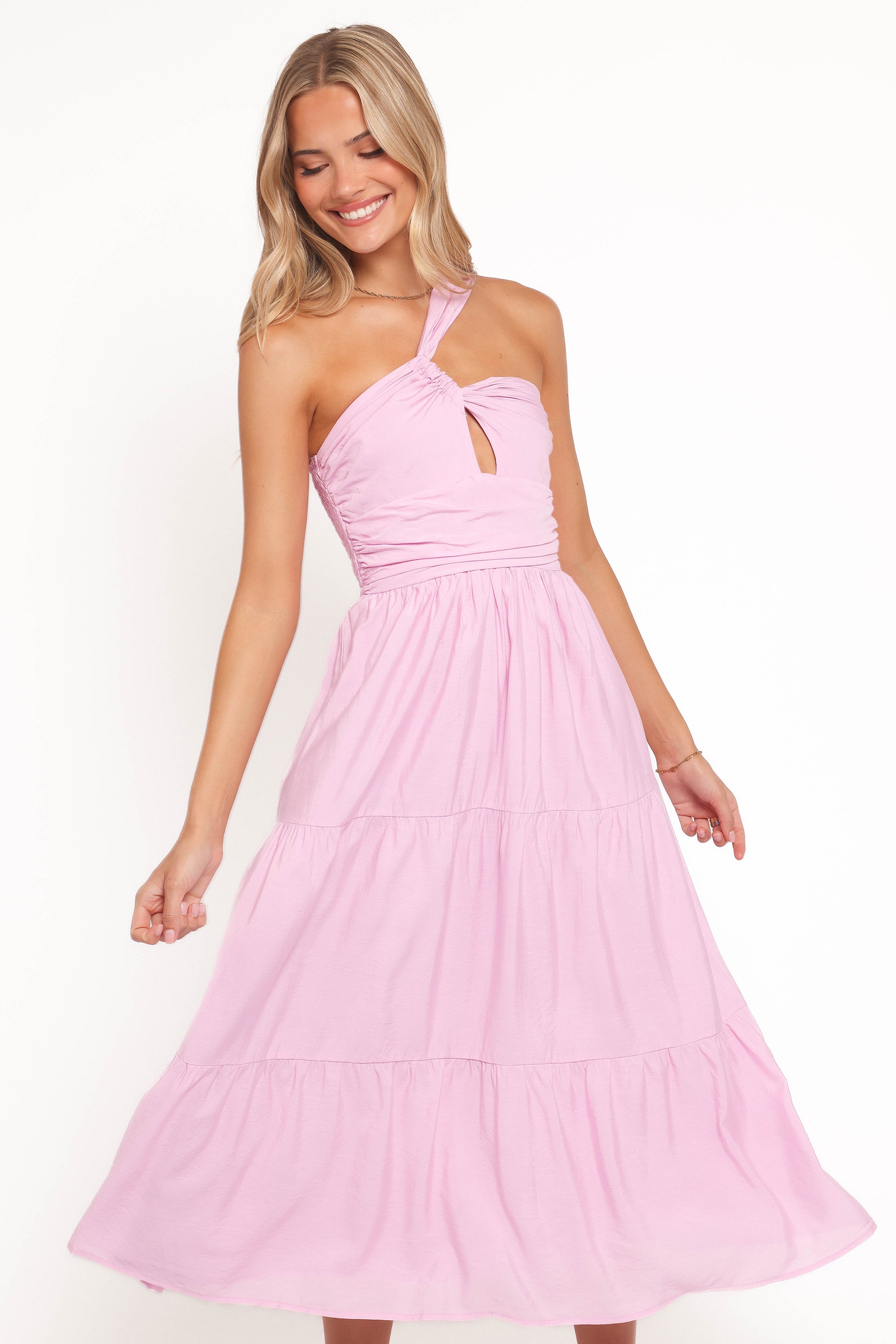 Vinny One Shoulder Maxi Dress - Pink