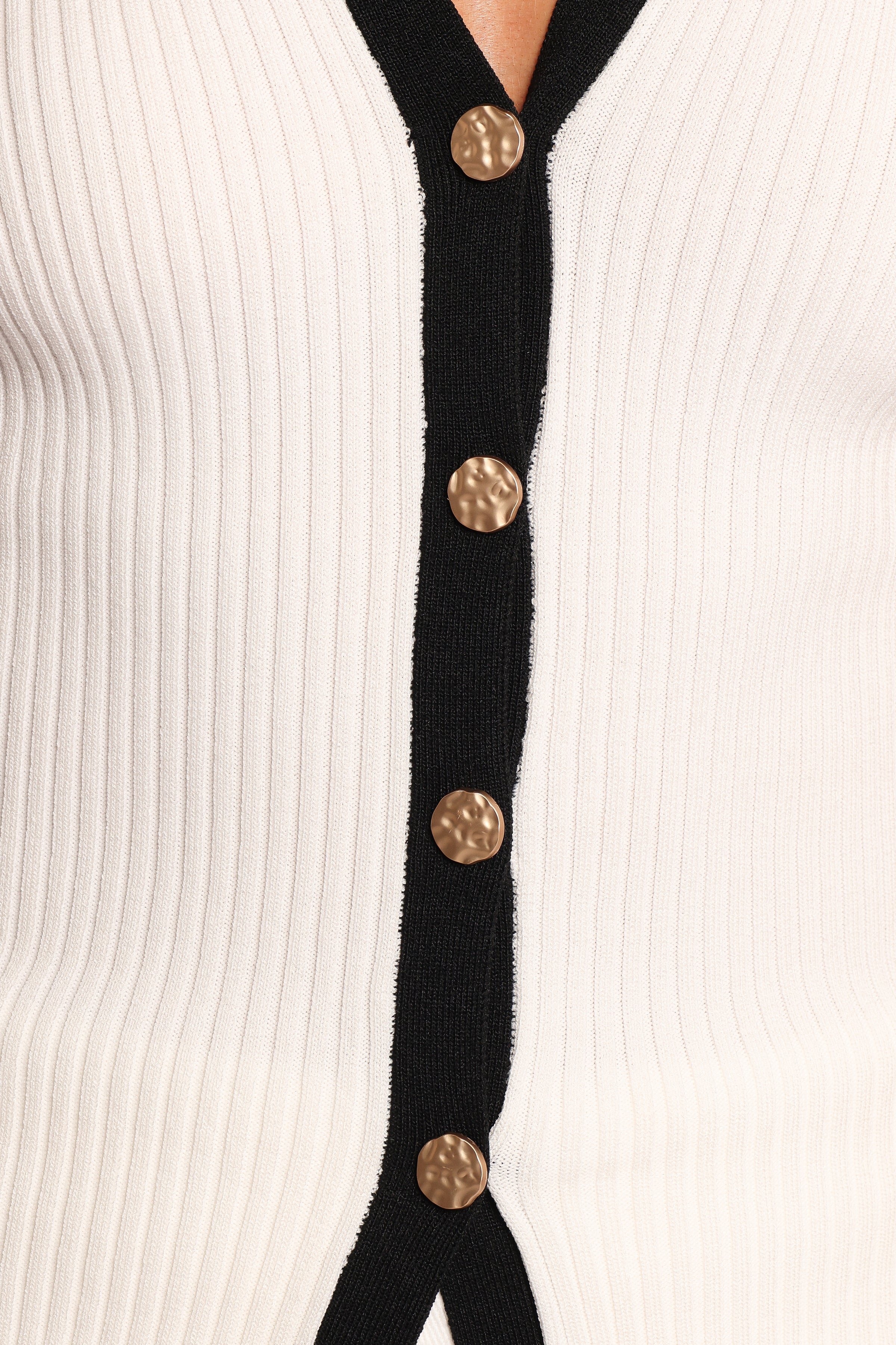 Virginia Knit Vest Top - White Black