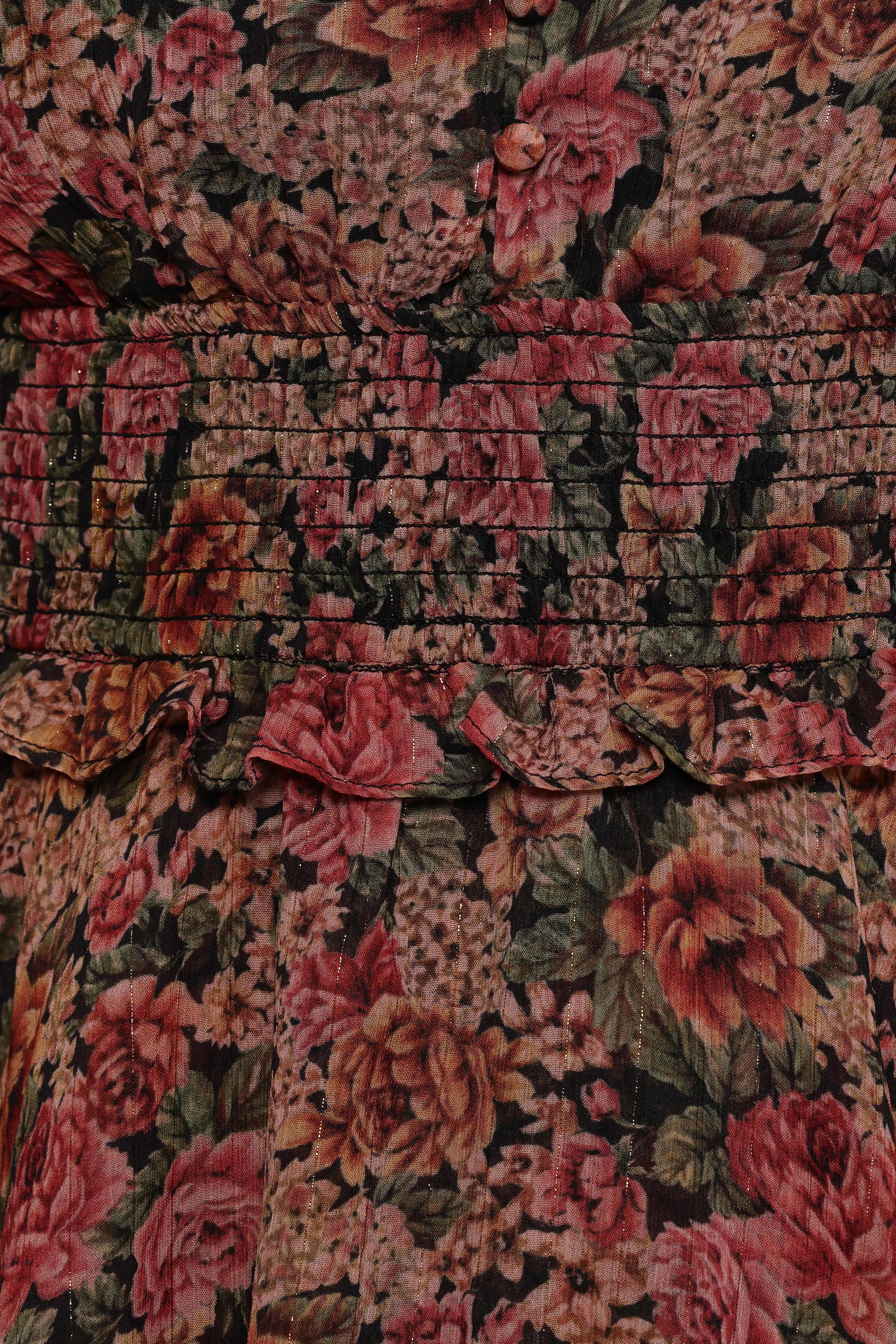 Vivian Midi Dress - Rose/Black