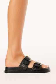 Wilmer Sandal - Black Raffia