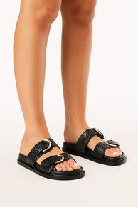 Wilmer Sandal - Black Raffia