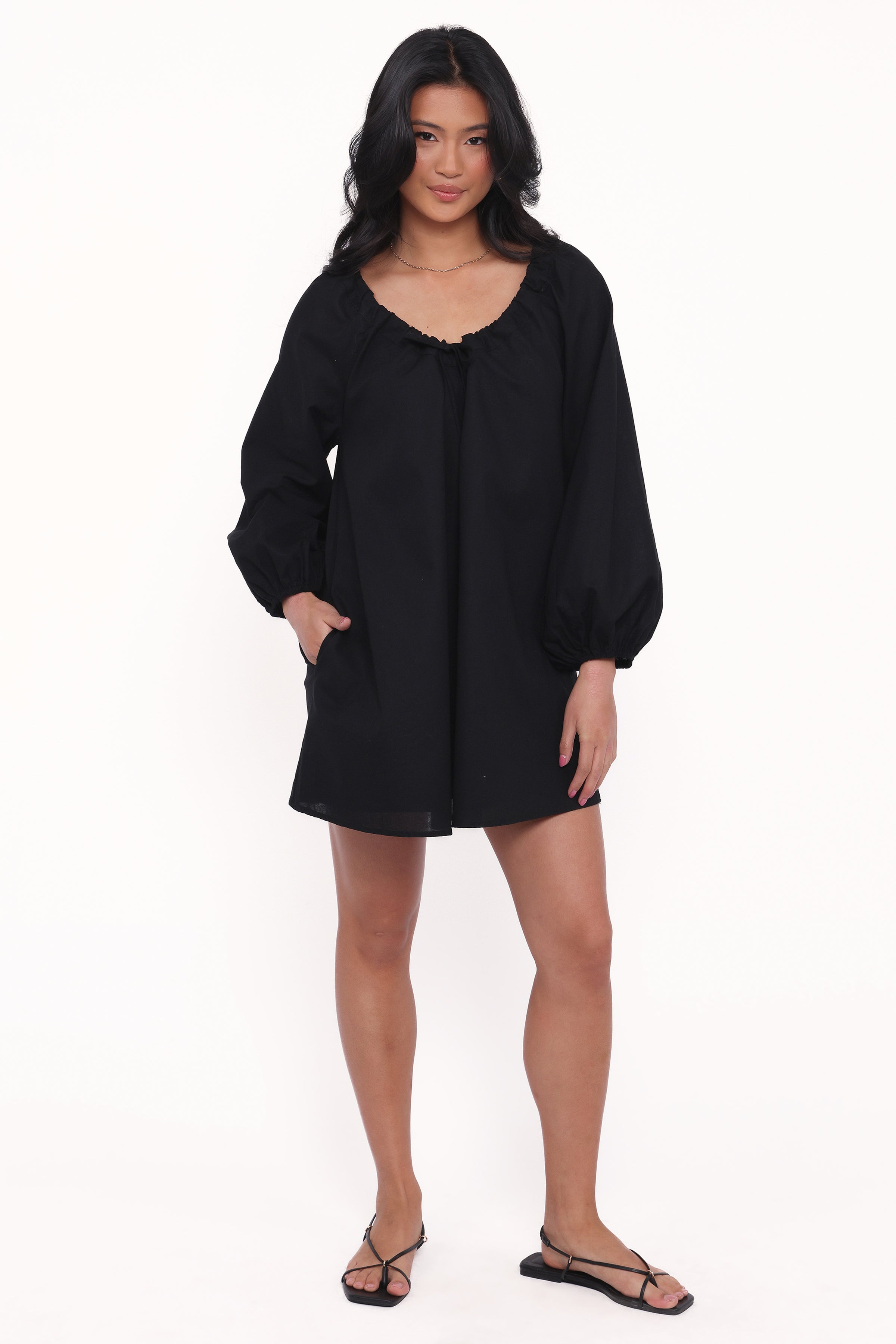 Walker Smock Mini Dress - Black