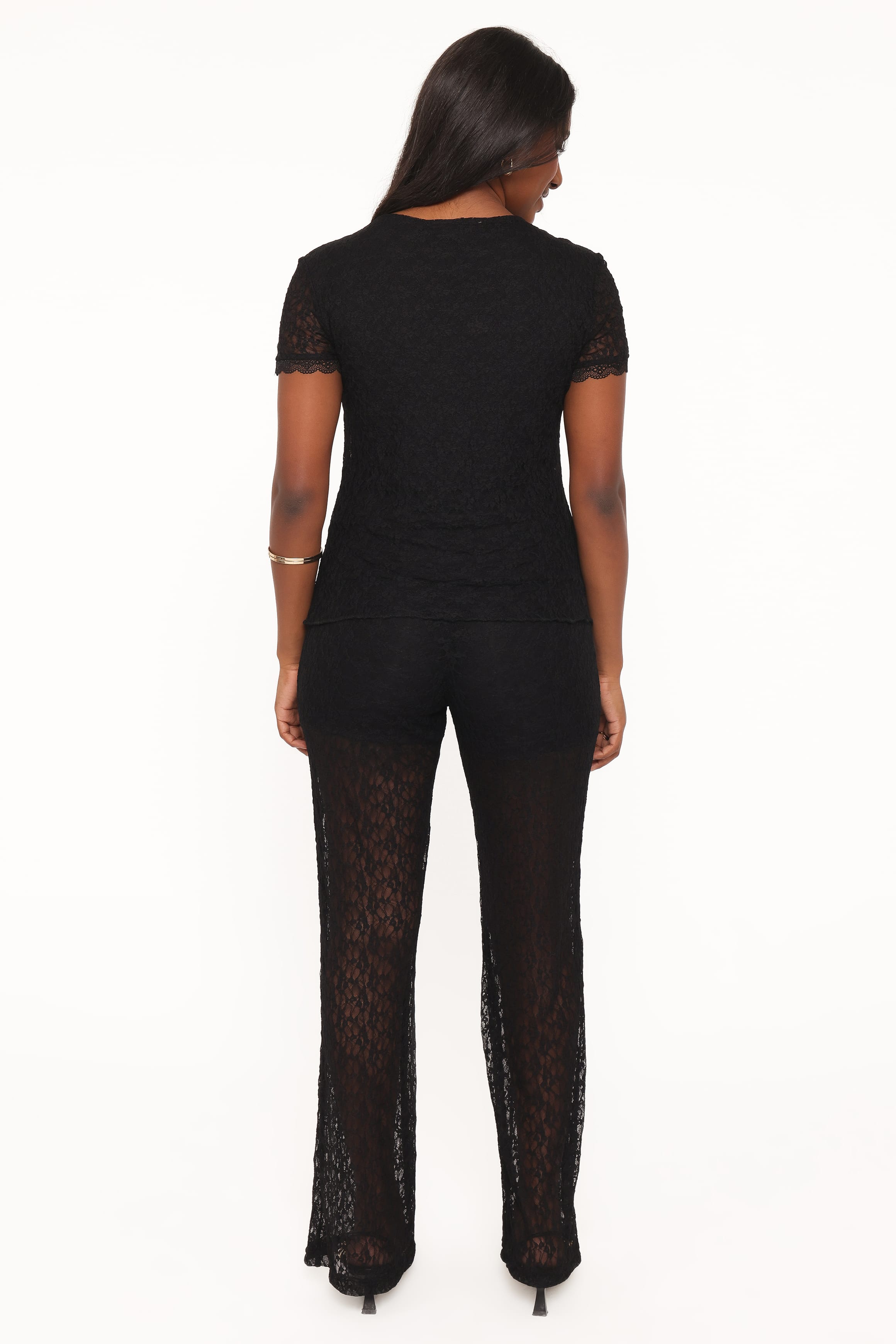 Bellis Lace Pant Set - Black