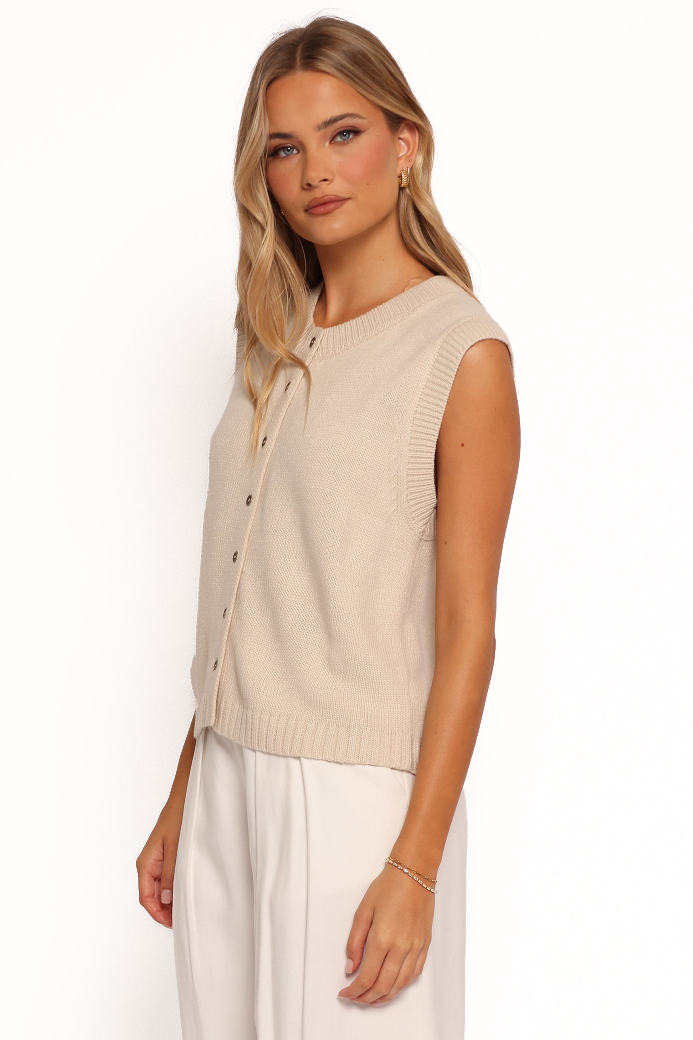 Weston Knit Vest - Cream