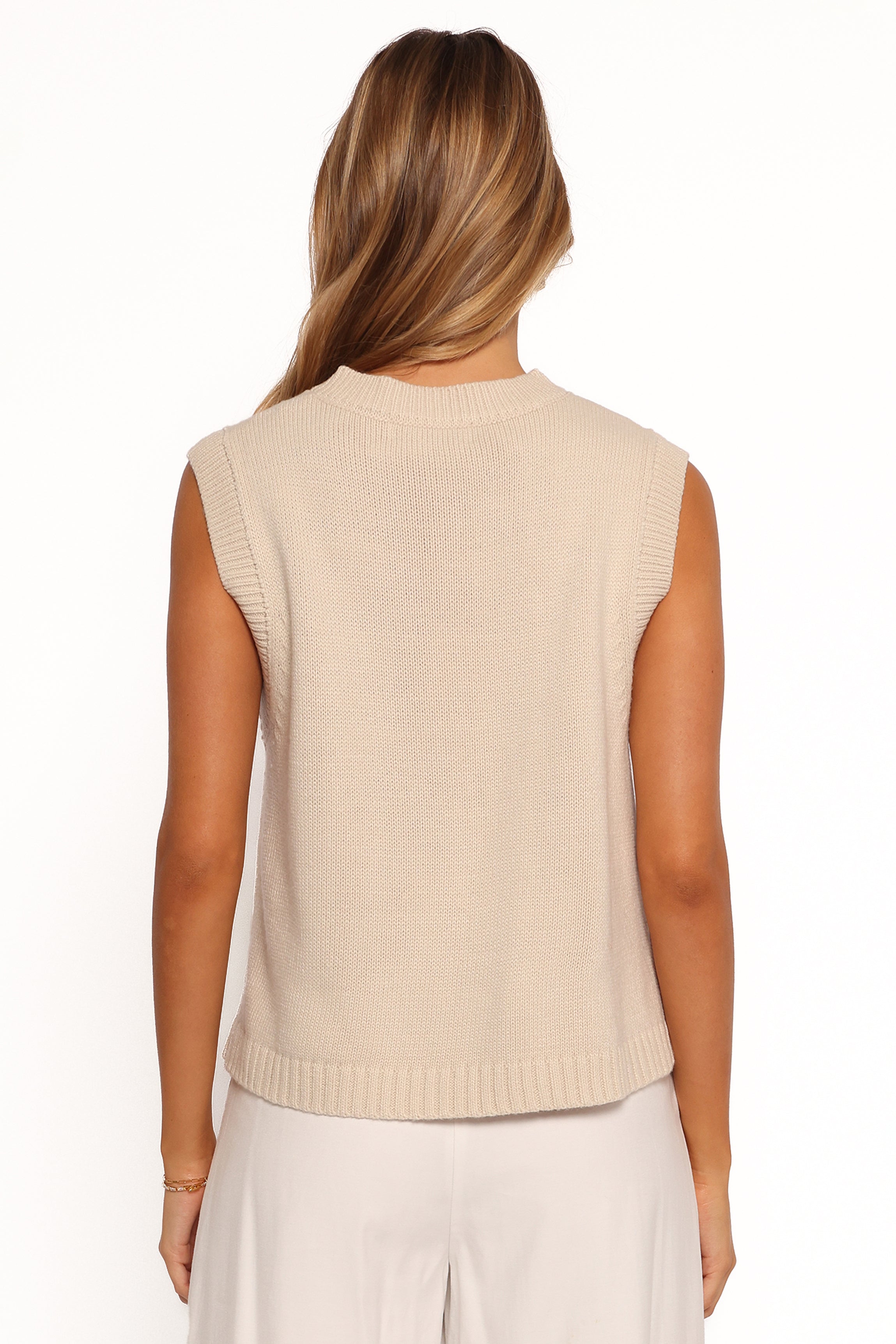 Weston Knit Vest - Cream