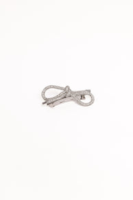 Whitney Bow Hair Clip - Silver