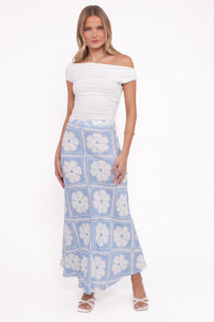 Willow Maxi Skirt - Blue Floral