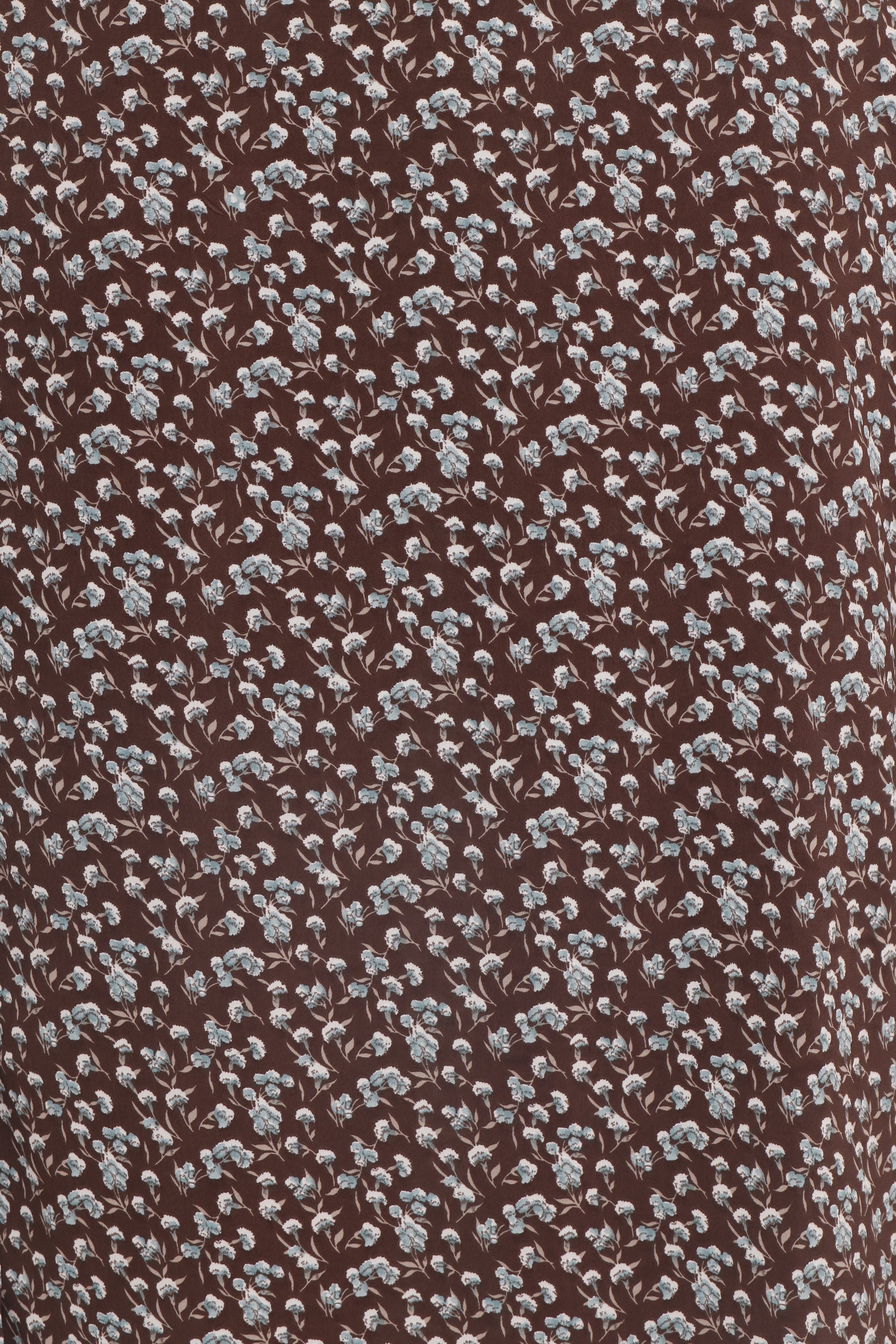 Willow Midi Skirt - Brown Blue Floral