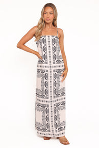 Woden Maxi Dress - Black/White Print