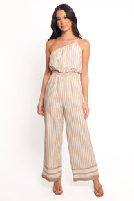Xenia One Shoulder Jumpsuit - White
