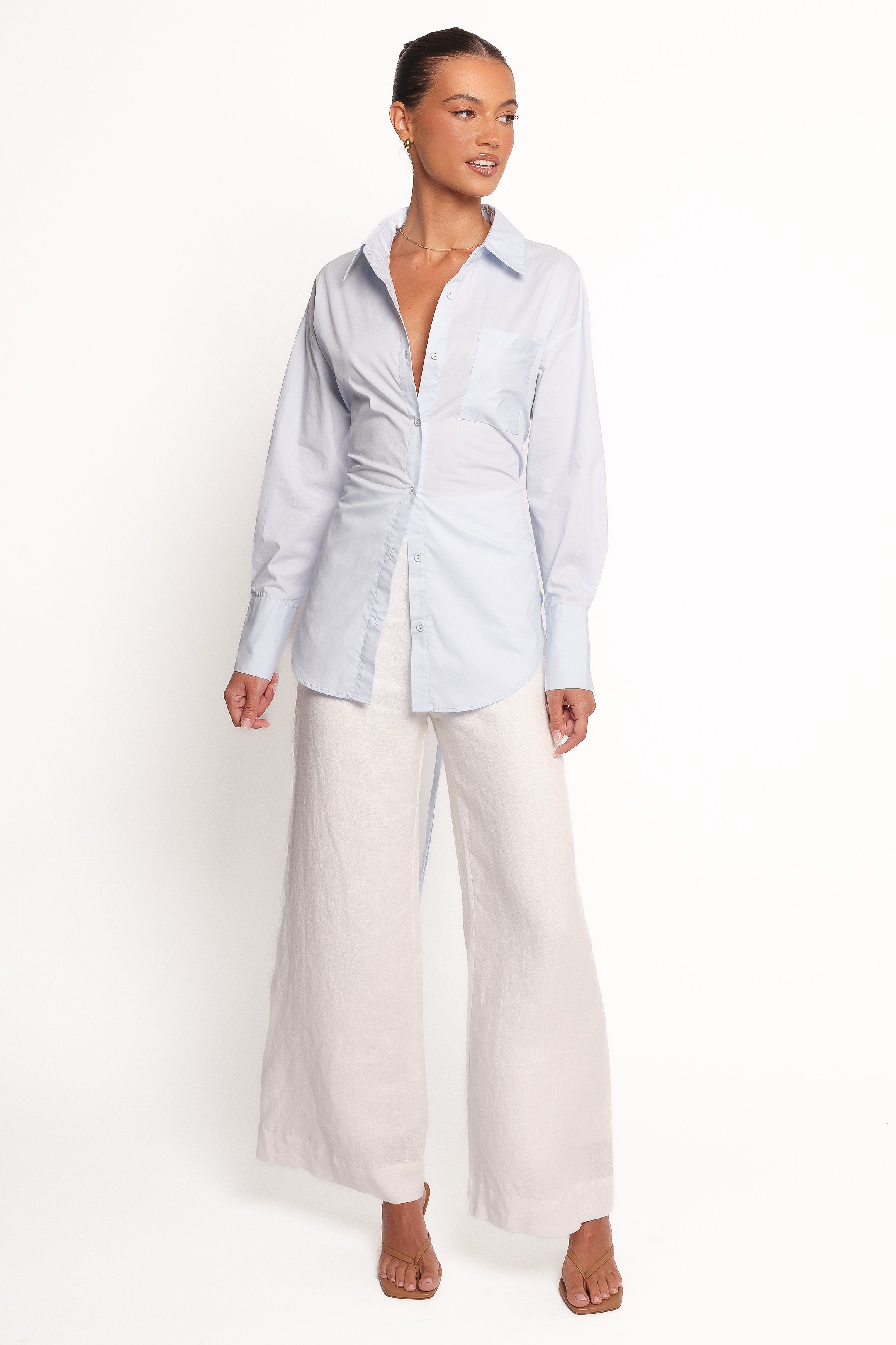 Yacra Tie Shirt - Pale Blue