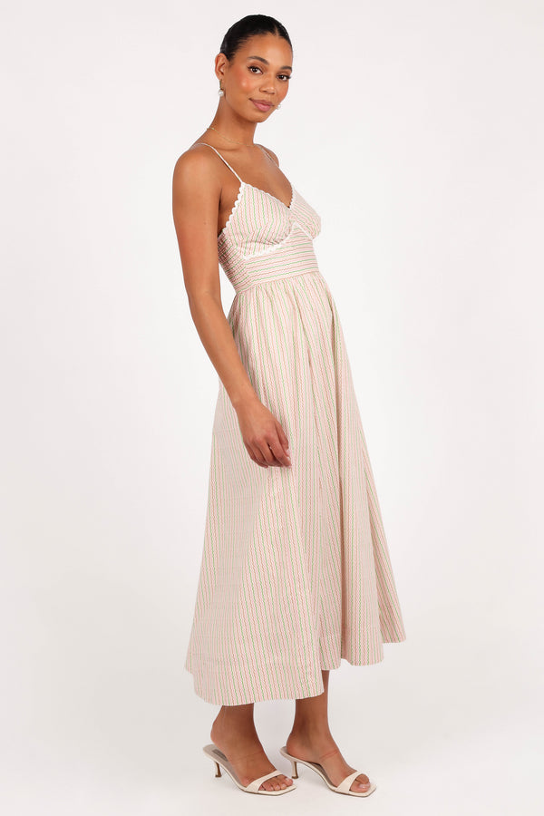 Yasmin Midi Dress - Wave Stripe