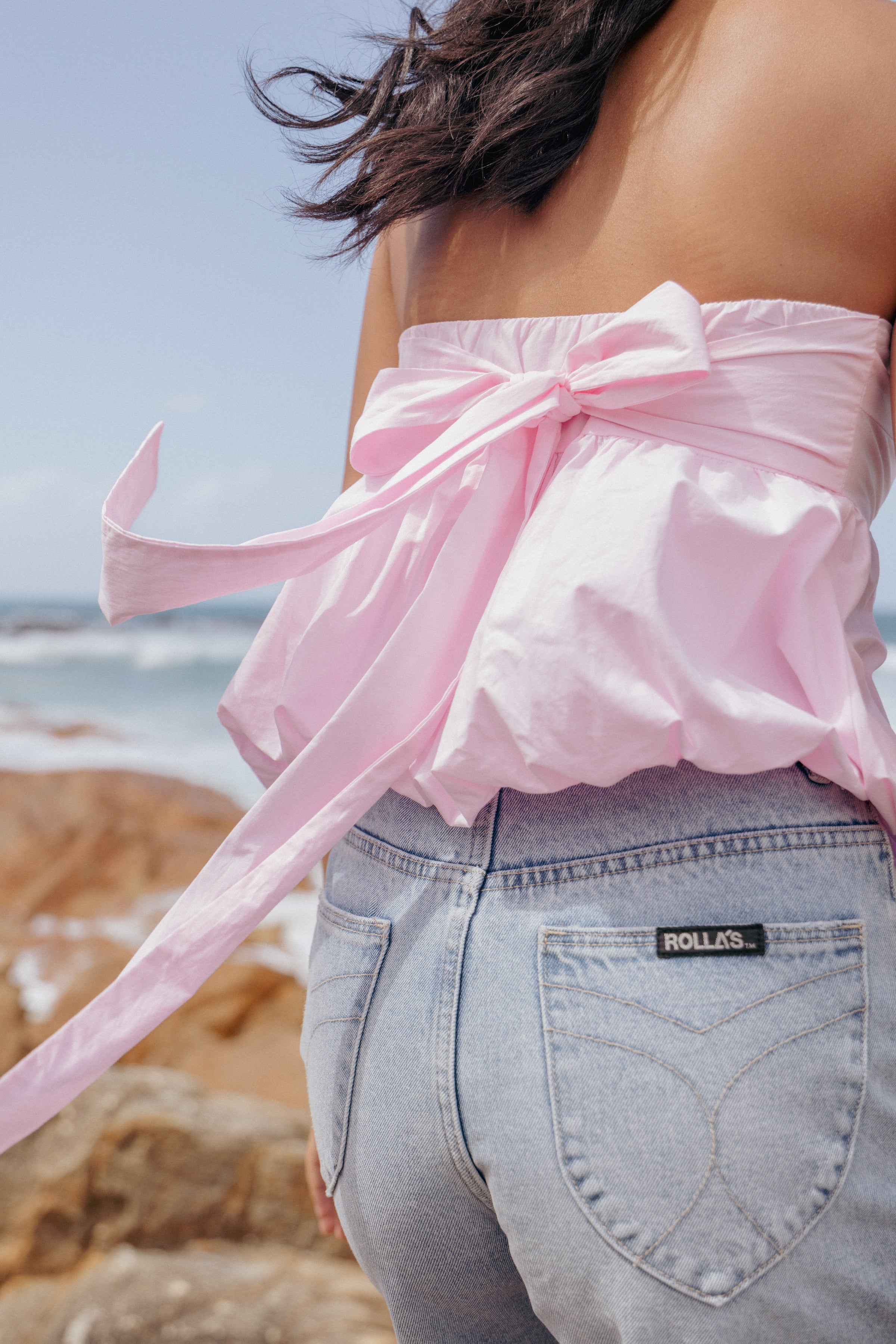 Yvanna Bubble Hem Top - Pink