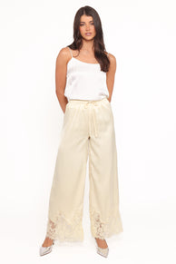Viola Drawstring Wide Leg Pant - Yellow