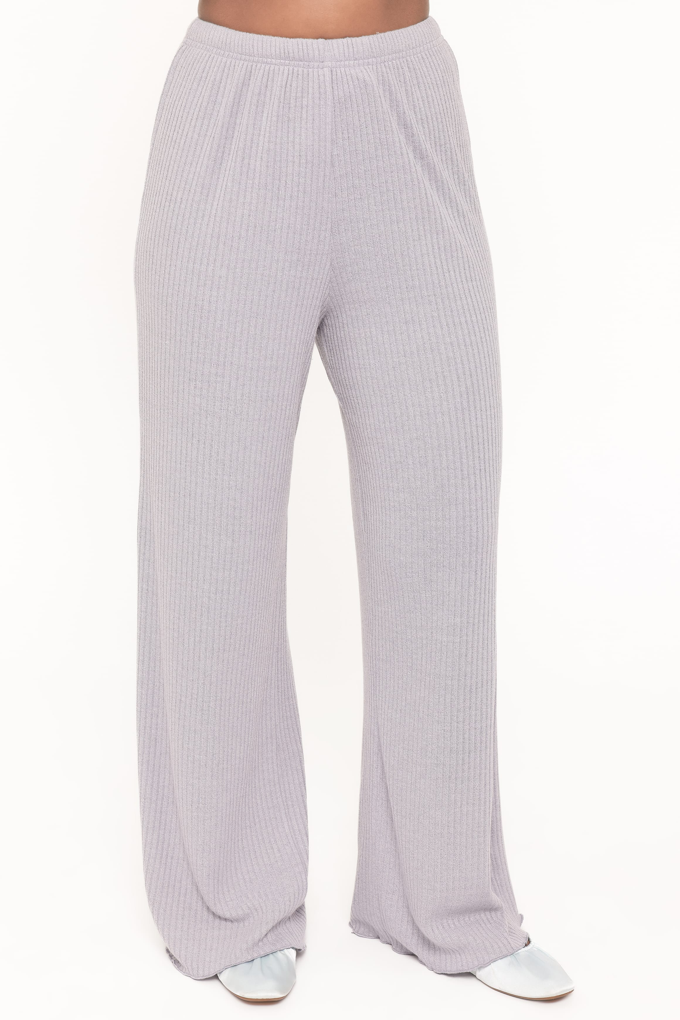 Zenith Ribbed Pant Set - Grey