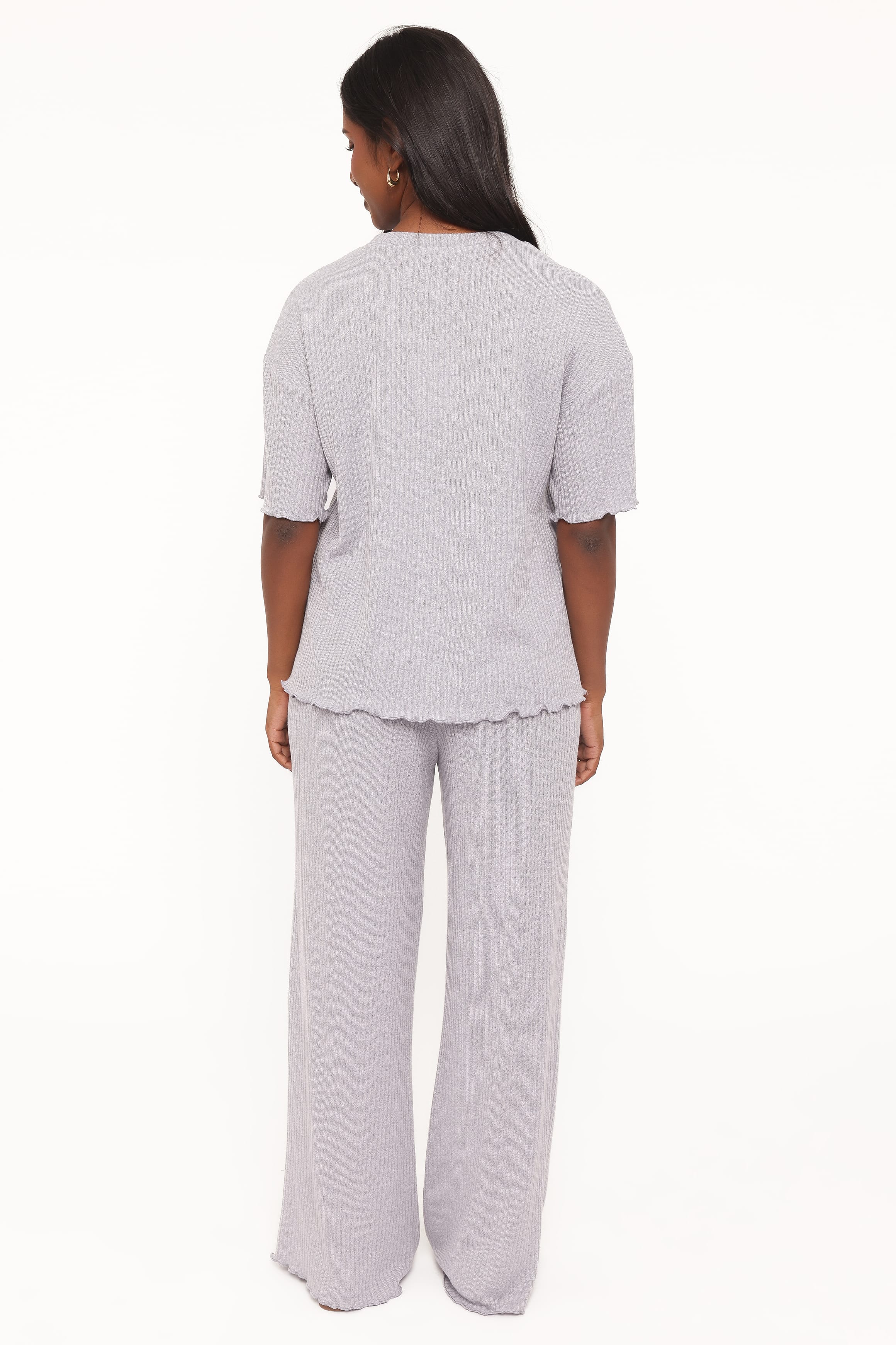 Zenith Ribbed Pant Set - Grey