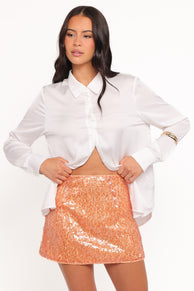 Zinnia Sequin Mini Skirt - Orange
