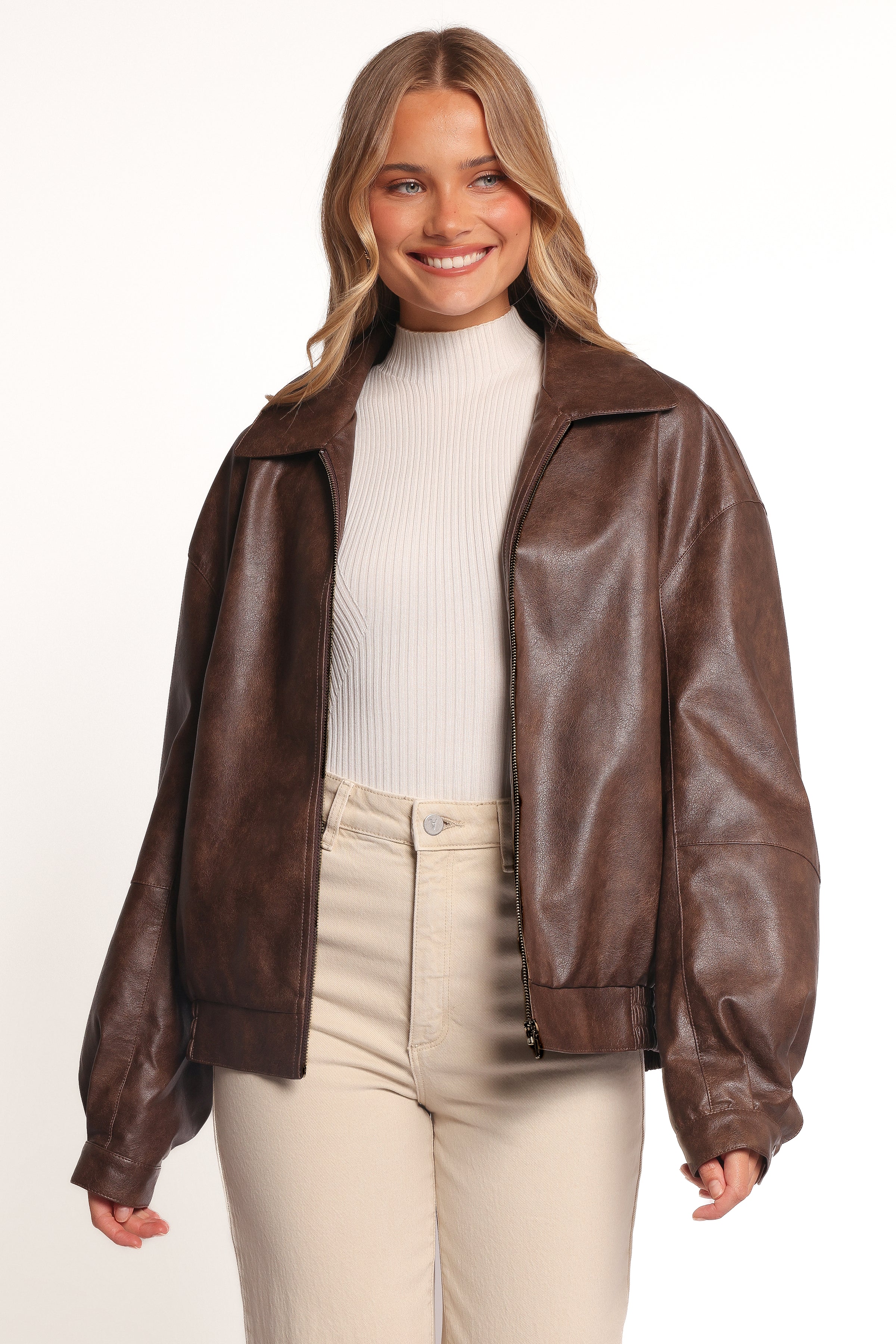 Zoe Bomber Jacket - Brown