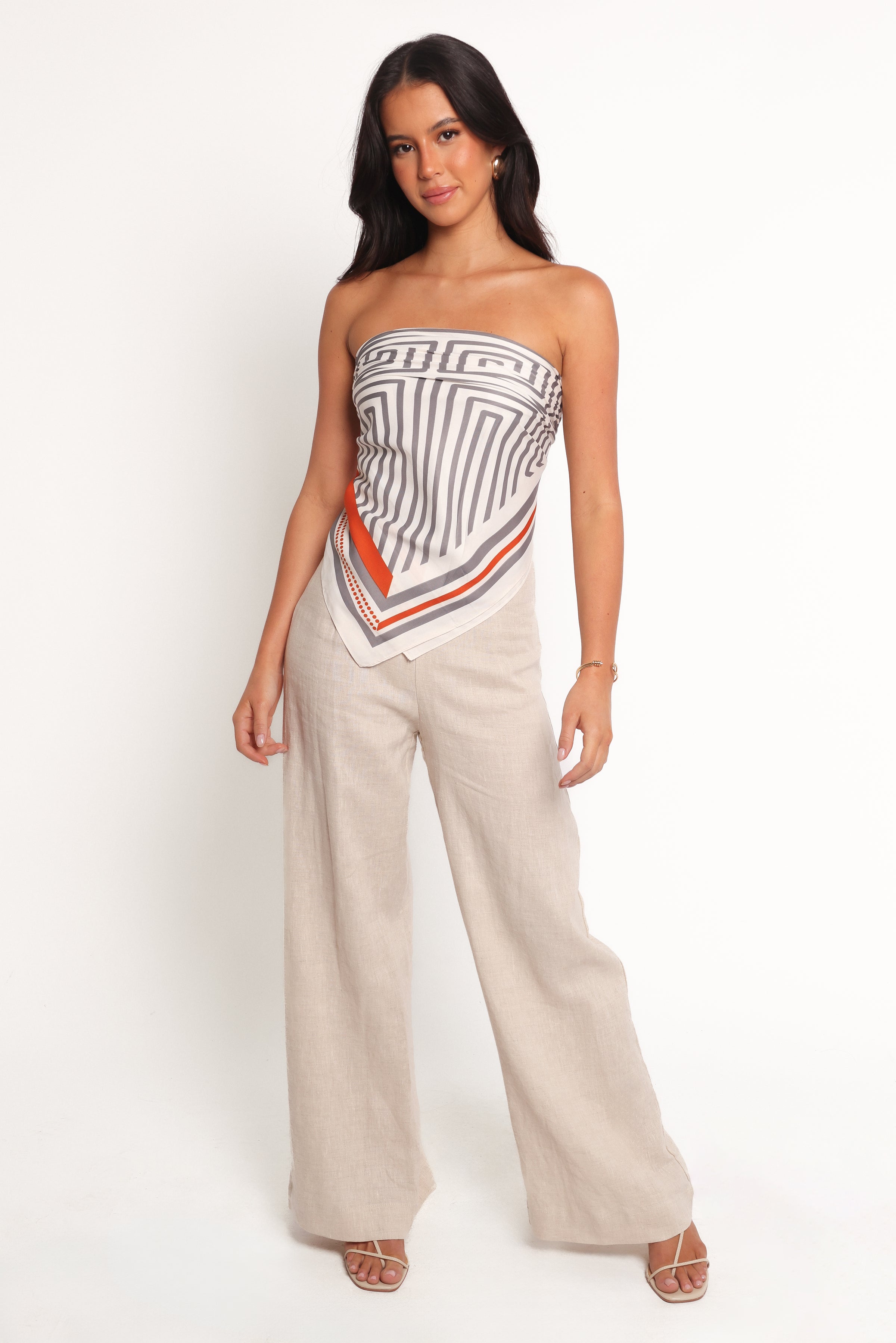 Zora Scarf - Cream/Orange