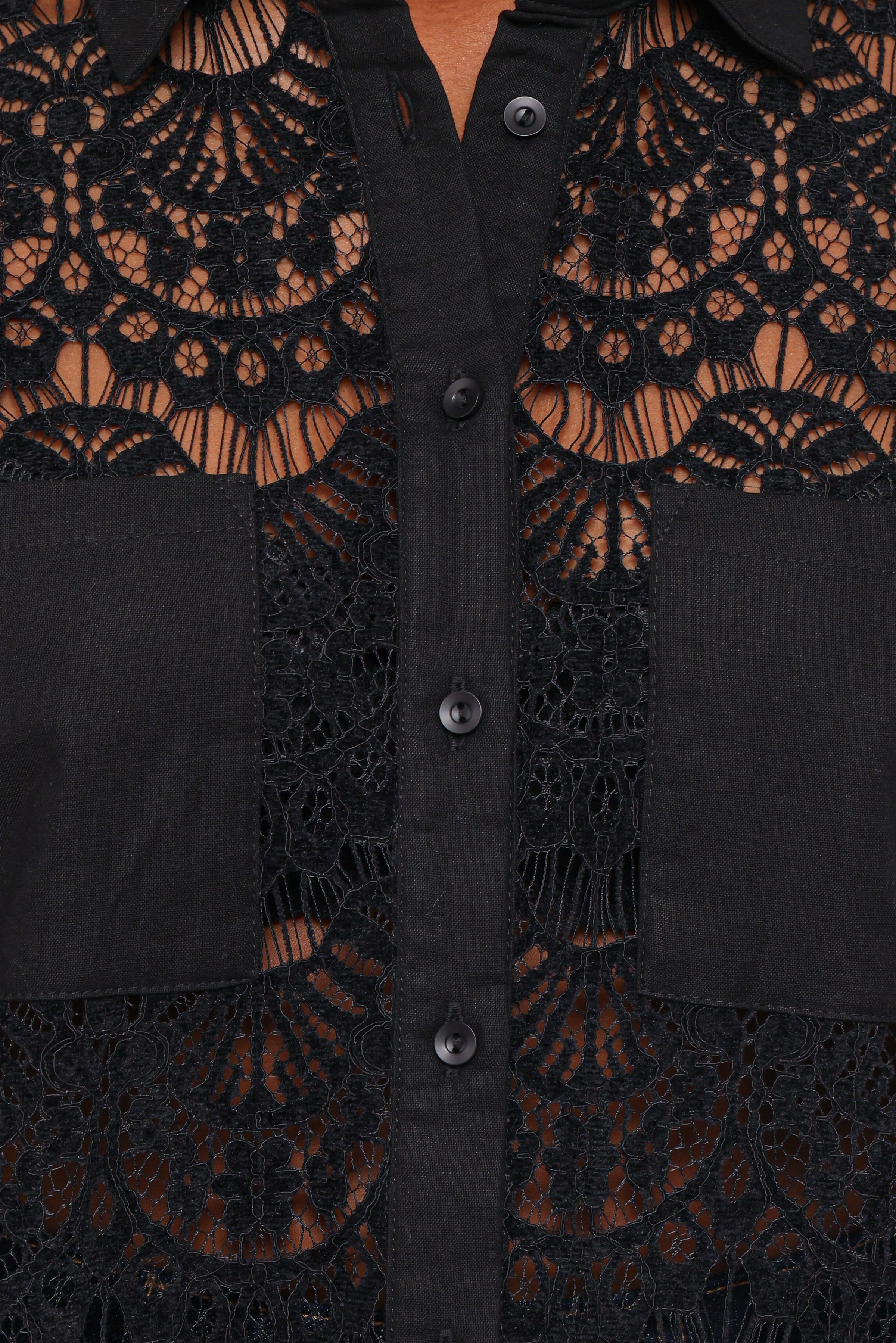 Zoraida Lace Shirt - Black