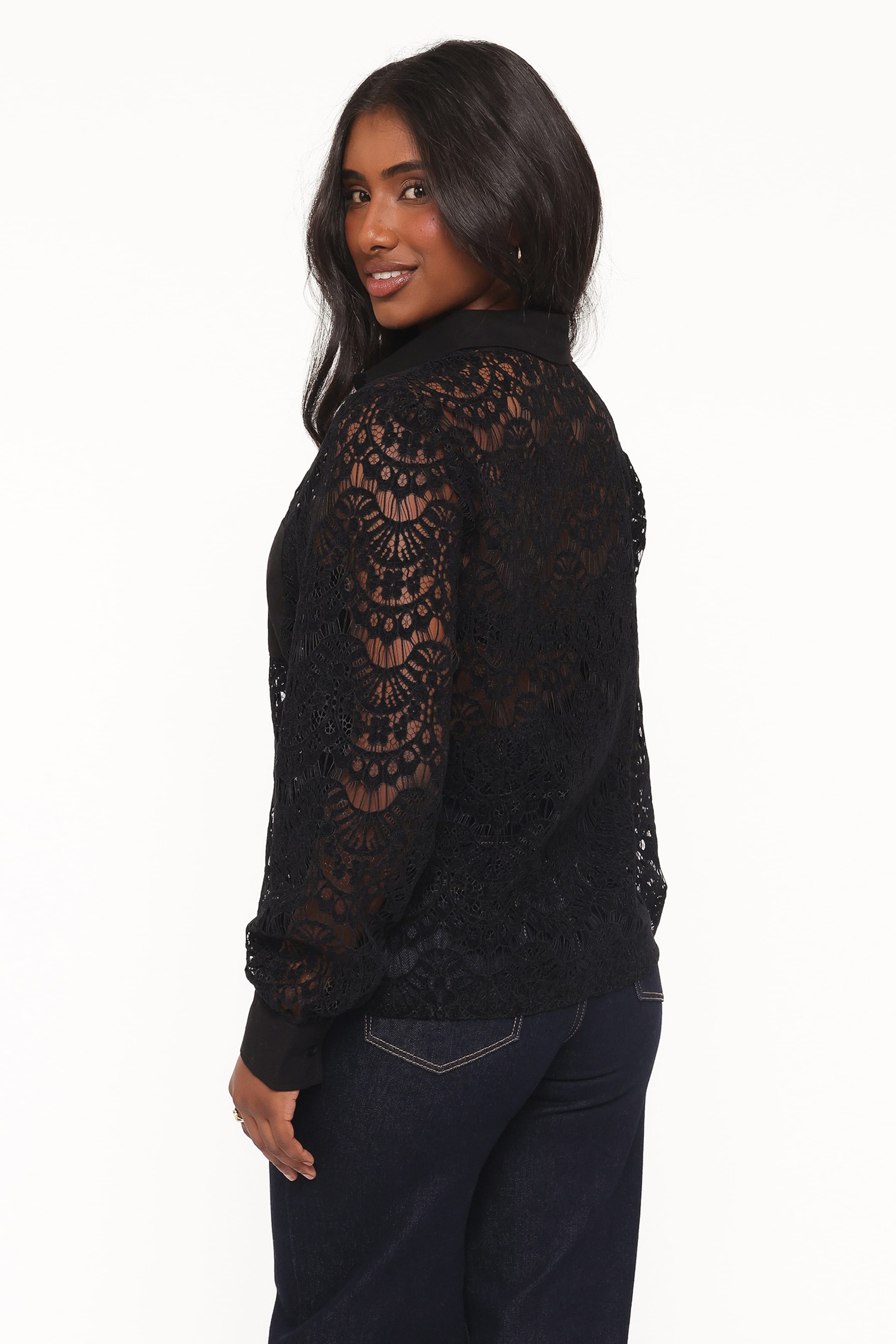 Zoraida Lace Shirt - Black
