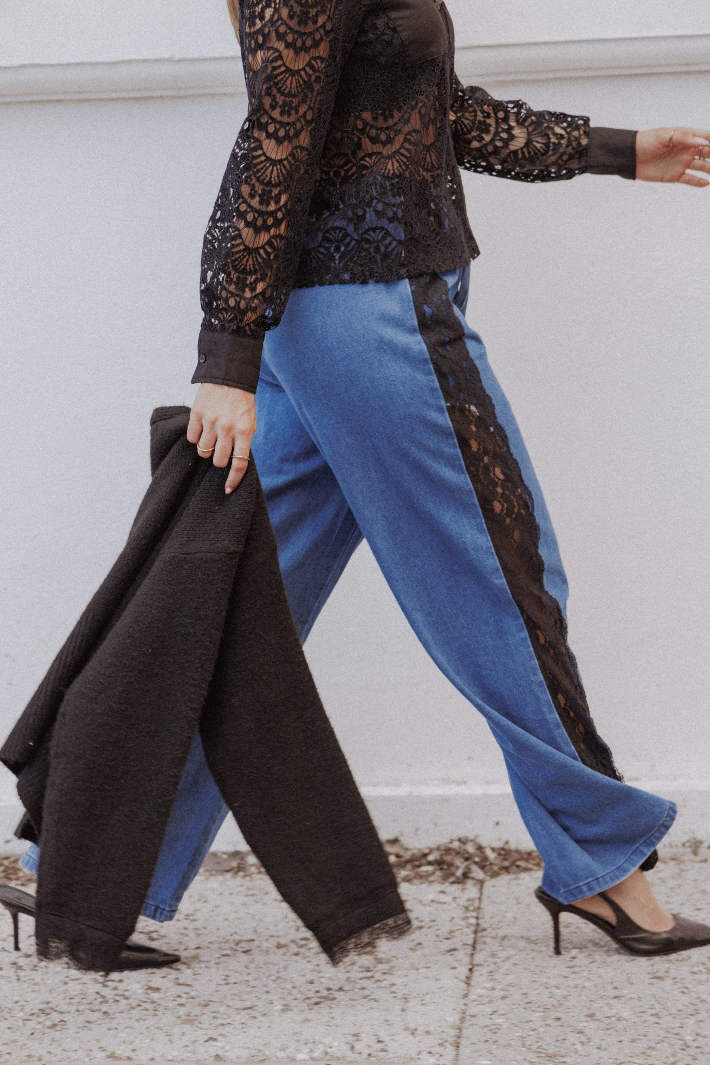 Fletcher Denim Racer Pants - Indigo Lace