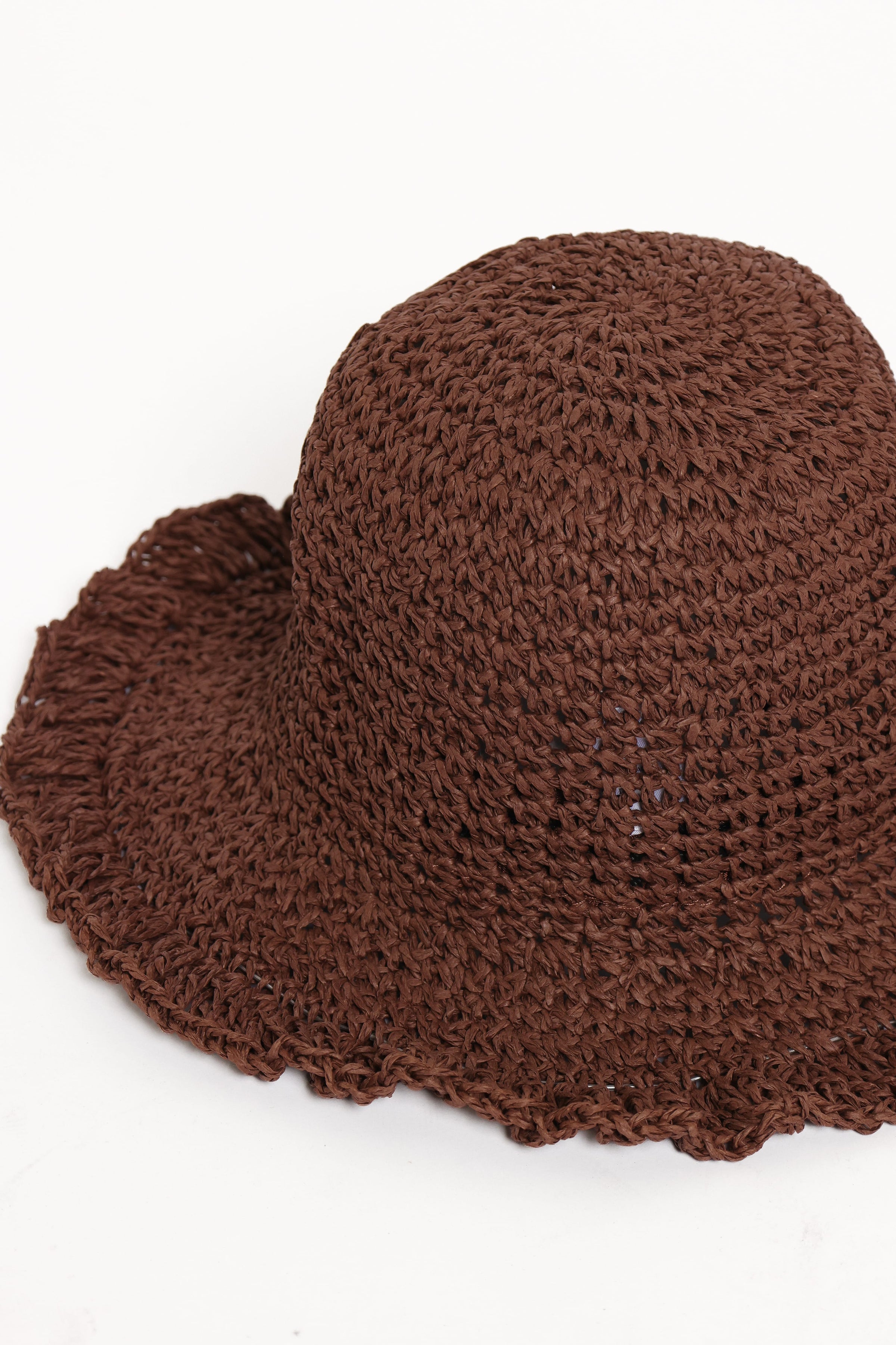 ACCESSORIES Agatha Woven Hat - Chocolate