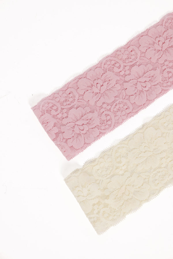 ACCESSORIES Brandi Lace Headband Set - Pink Cream