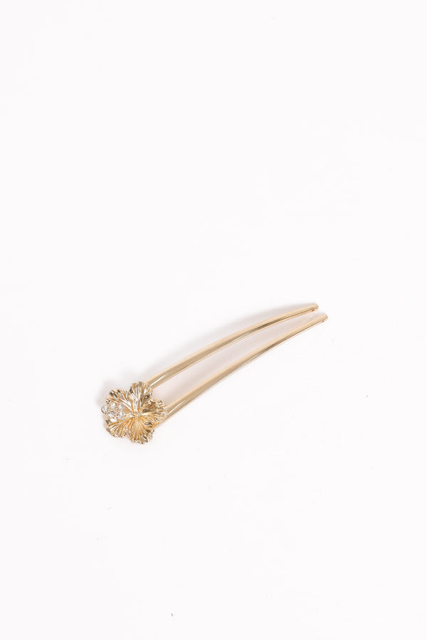 ACCESSORIES Callie Flower Hair Pin - Gold