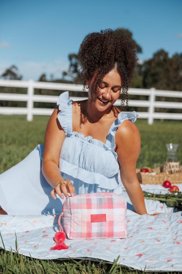 ACCESSORIES Cosmetic Case - Pink Picnic Plaid