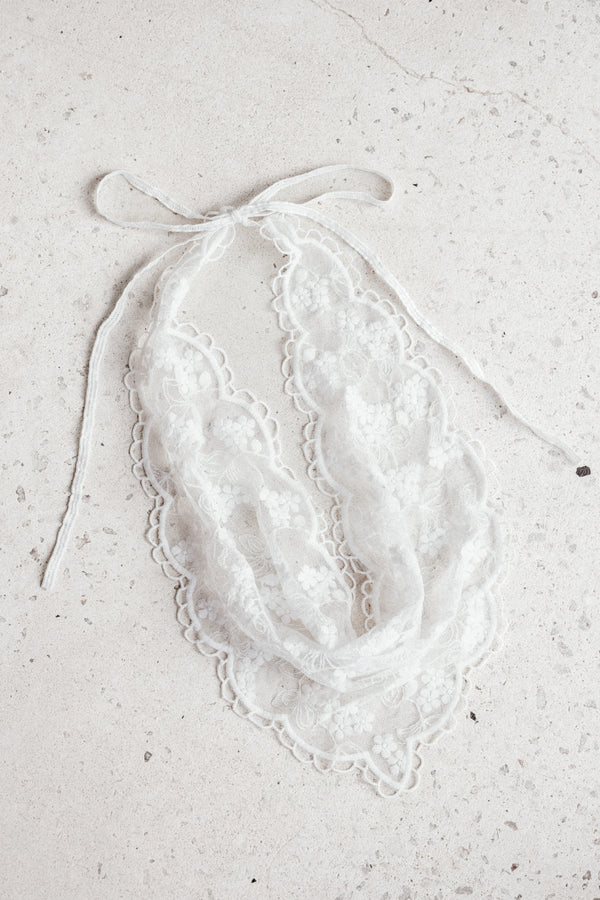ACCESSORIES Giselle Lace Head Scarf - White