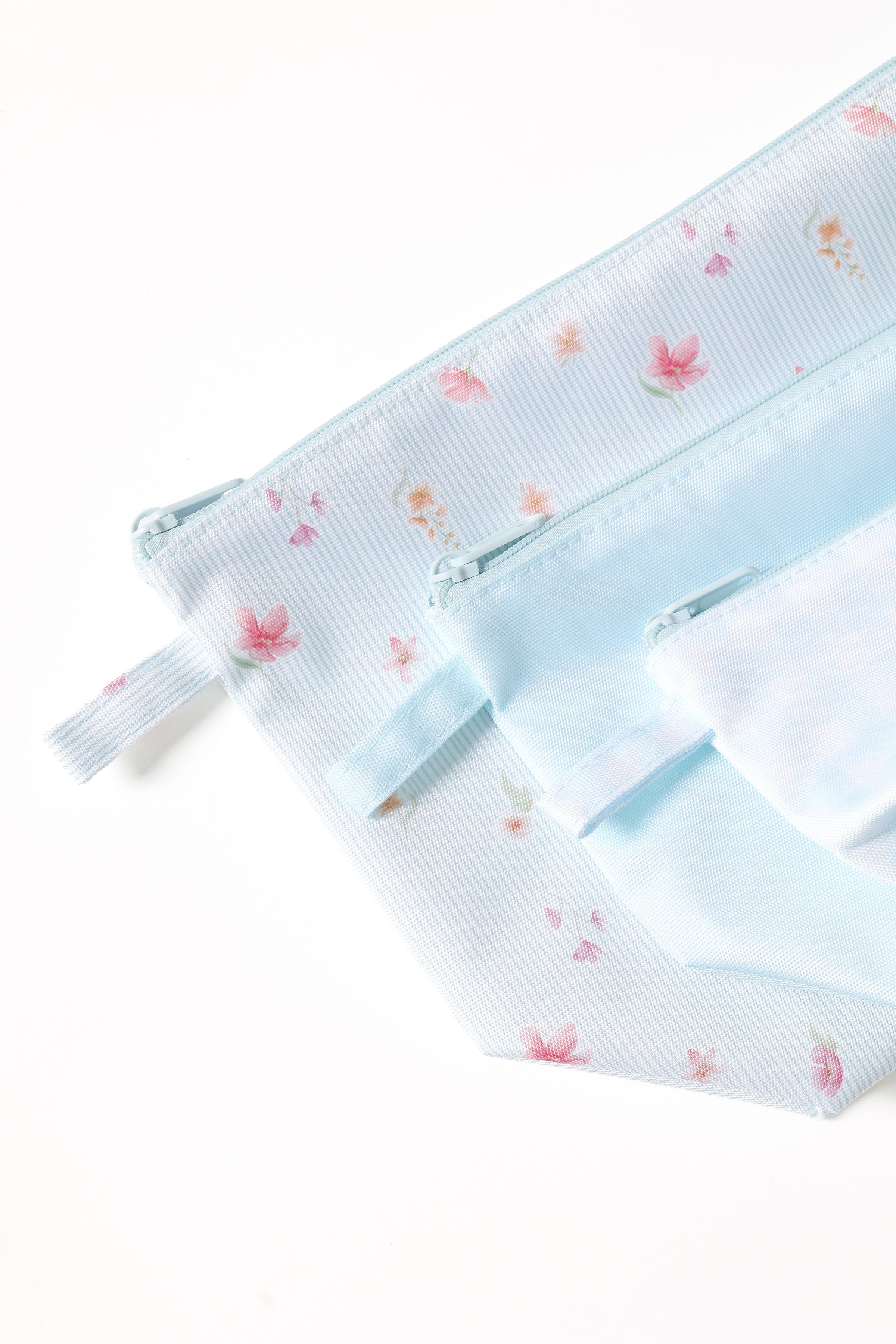 ACCESSORIES Handy Pouch Trio- Blue Garden Stripe