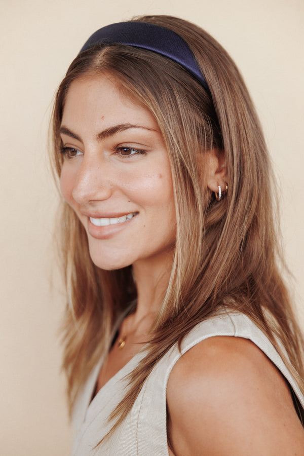 ACCESSORIES Hazel Velvet Headband - Navy