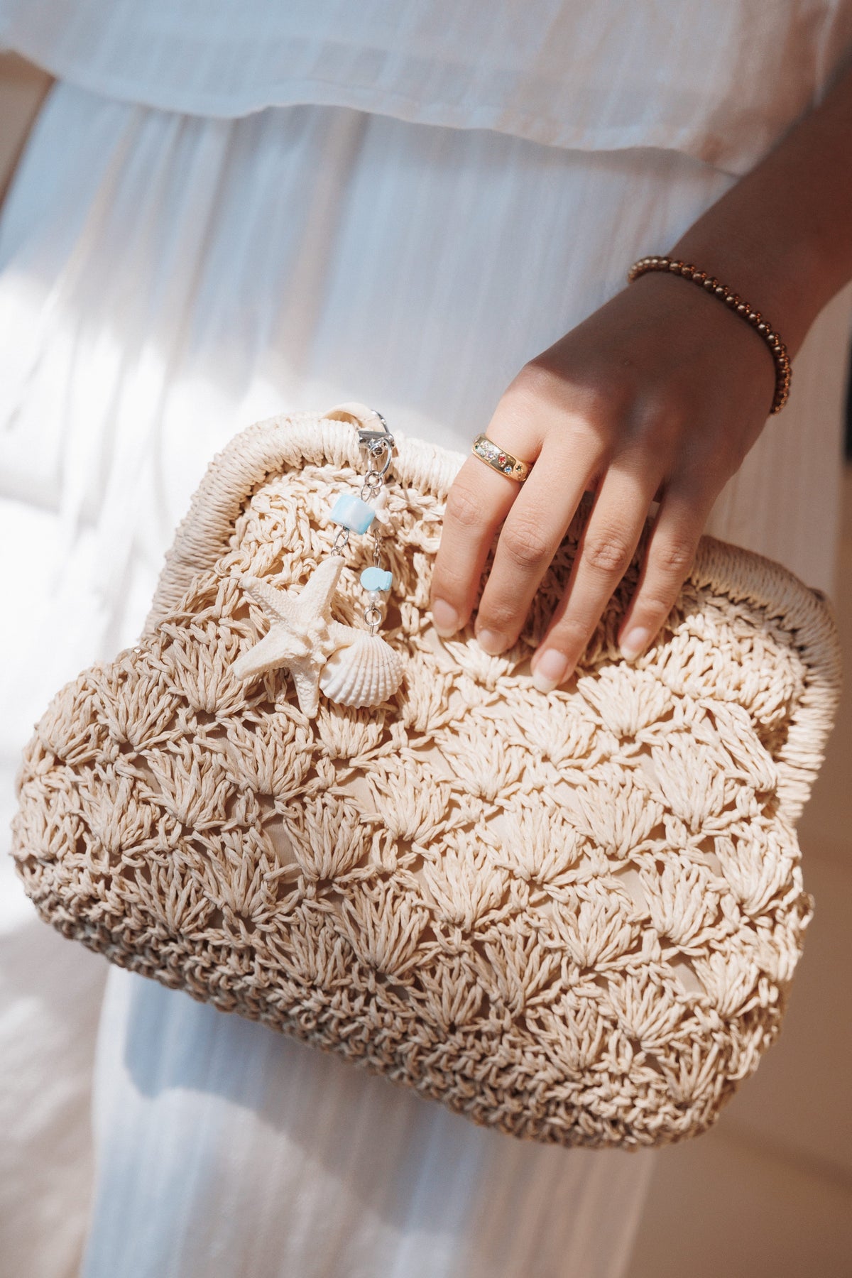 ACCESSORIES Kelsey Seashell Clutch Bag - Cream