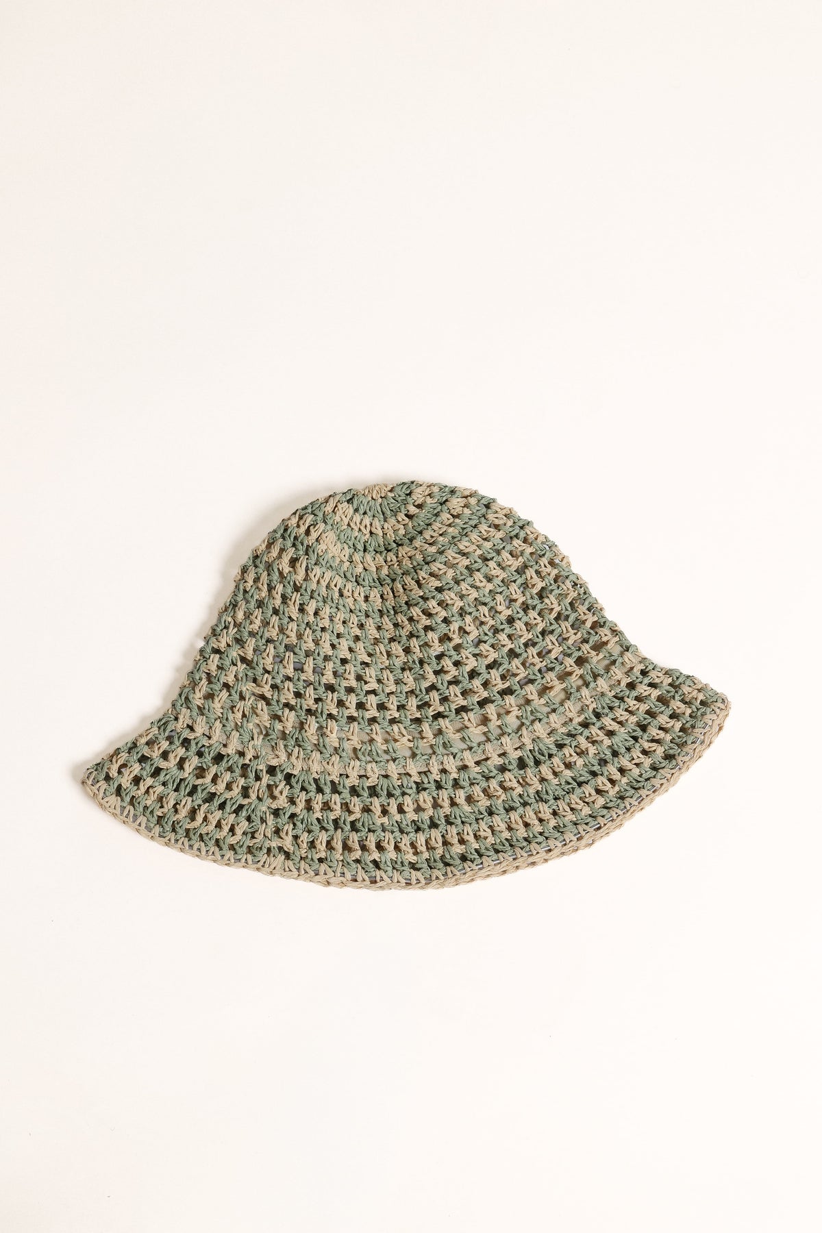 ACCESSORIES Kendra Woven Bucket Hat - Green Stripe