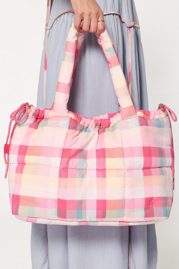 ACCESSORIES Marshmallow Midi Tote - Pink Picnic Plaid