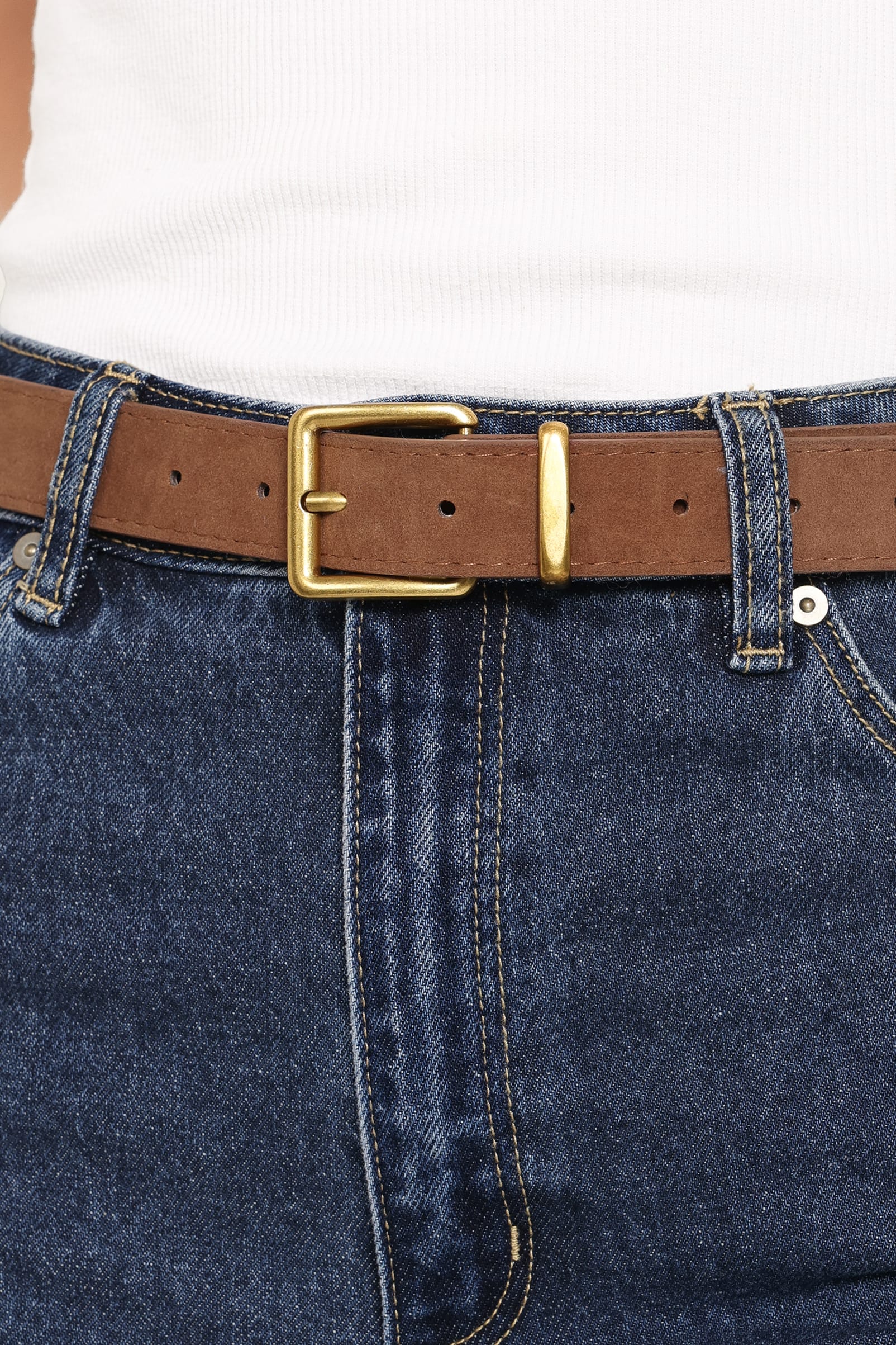 ACCESSORIES Mason Suede Belt - Brown