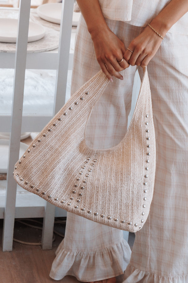 ACCESSORIES Melissa Studded Tote - Cream