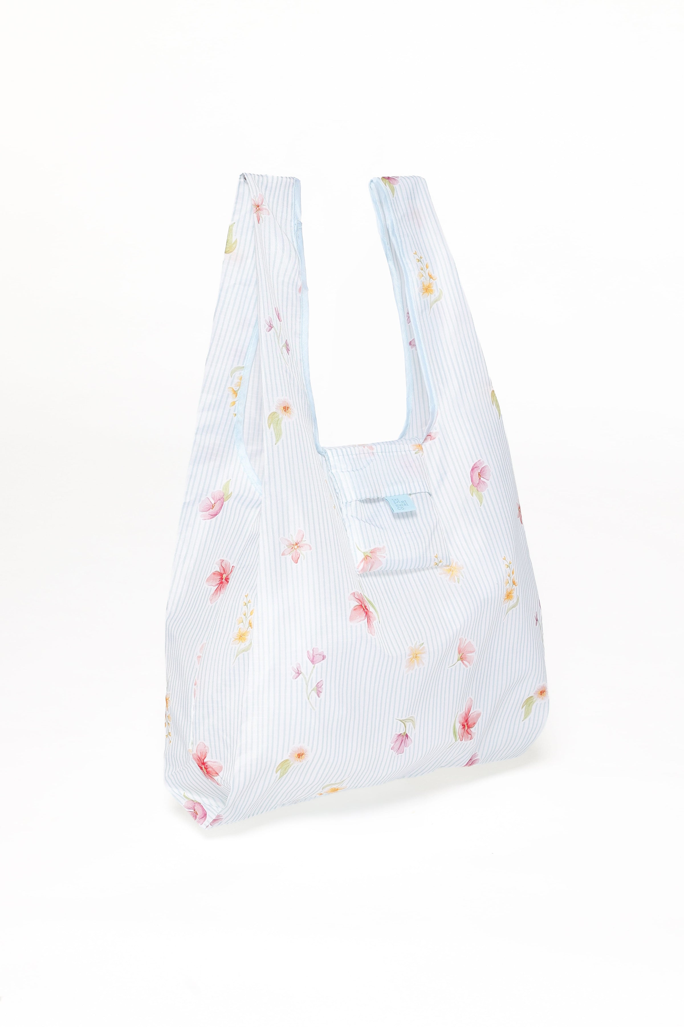 ACCESSORIES Reusable Shopping Bag - Blue Garden Stripe
