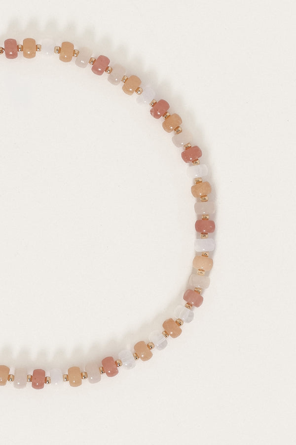 ACCESSORIES Sakura Beaded Necklace - Pink Orange