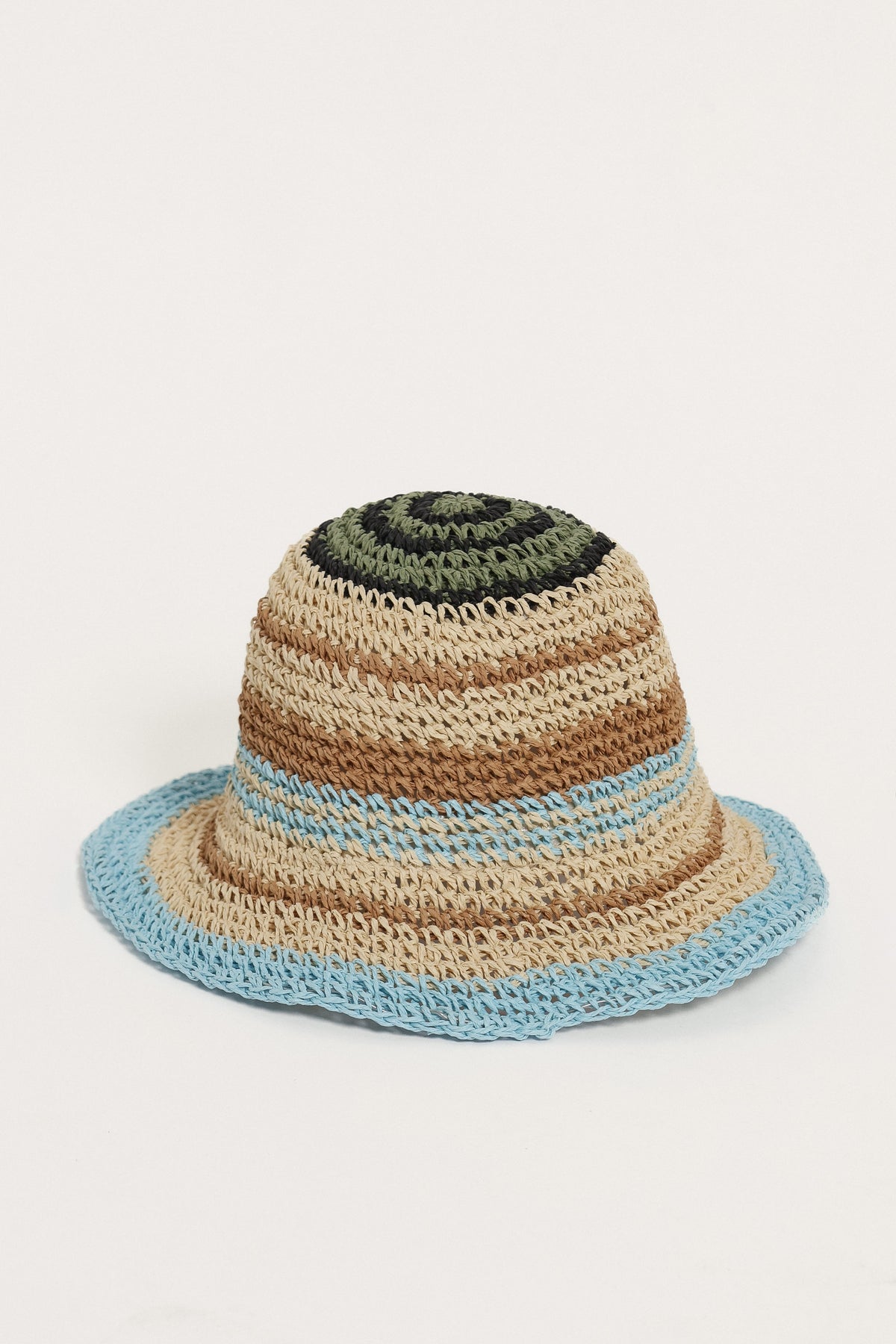 ACCESSORIES Stevie Woven Bucket Hat - Multi Blue Stripe