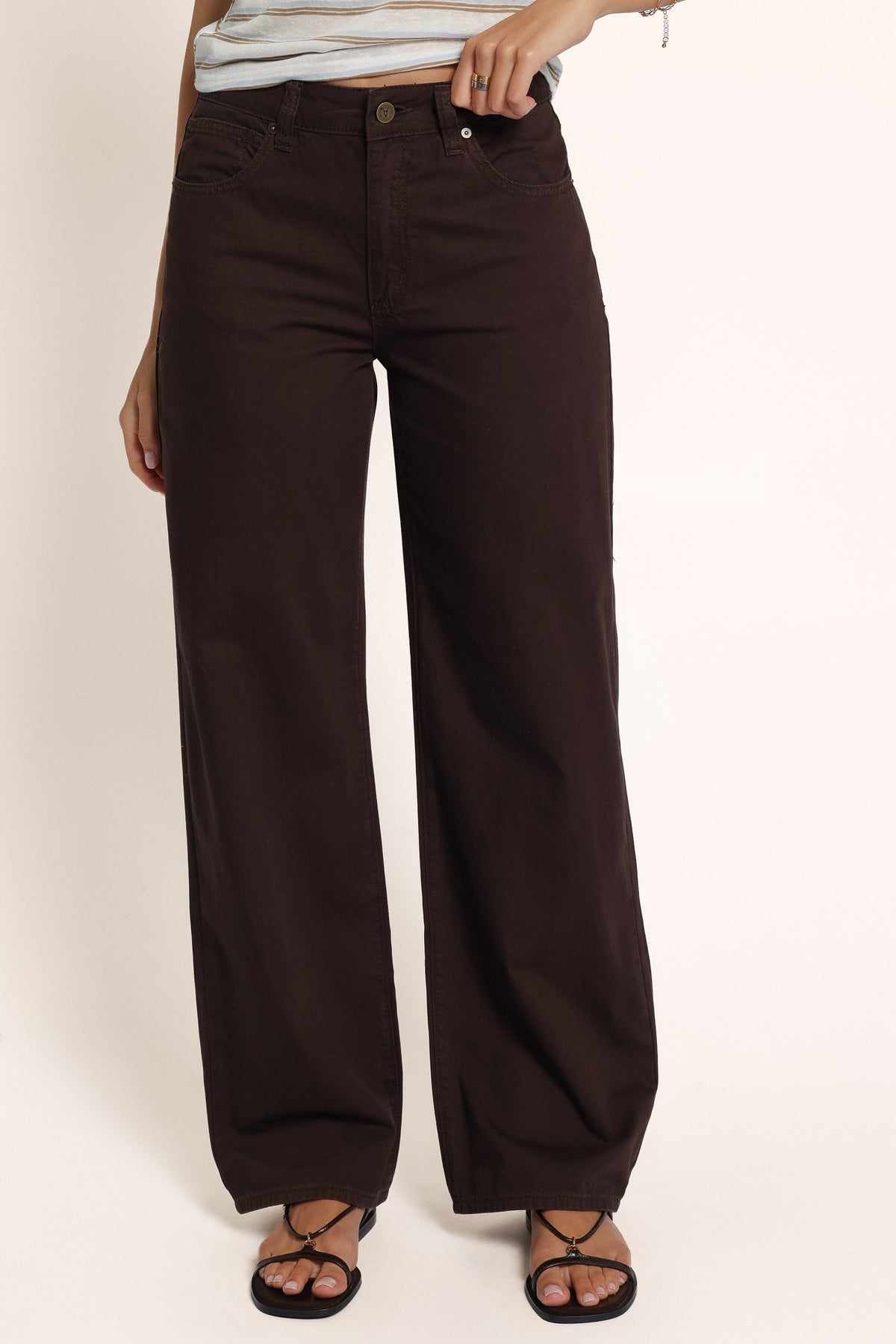 BOTTOMS Abrand 95 Baggy Drill Jeans - Chocolate