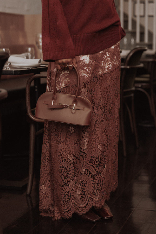 BOTTOMS Ali Lace Trim Midi Skirt - Pink Rum Floral