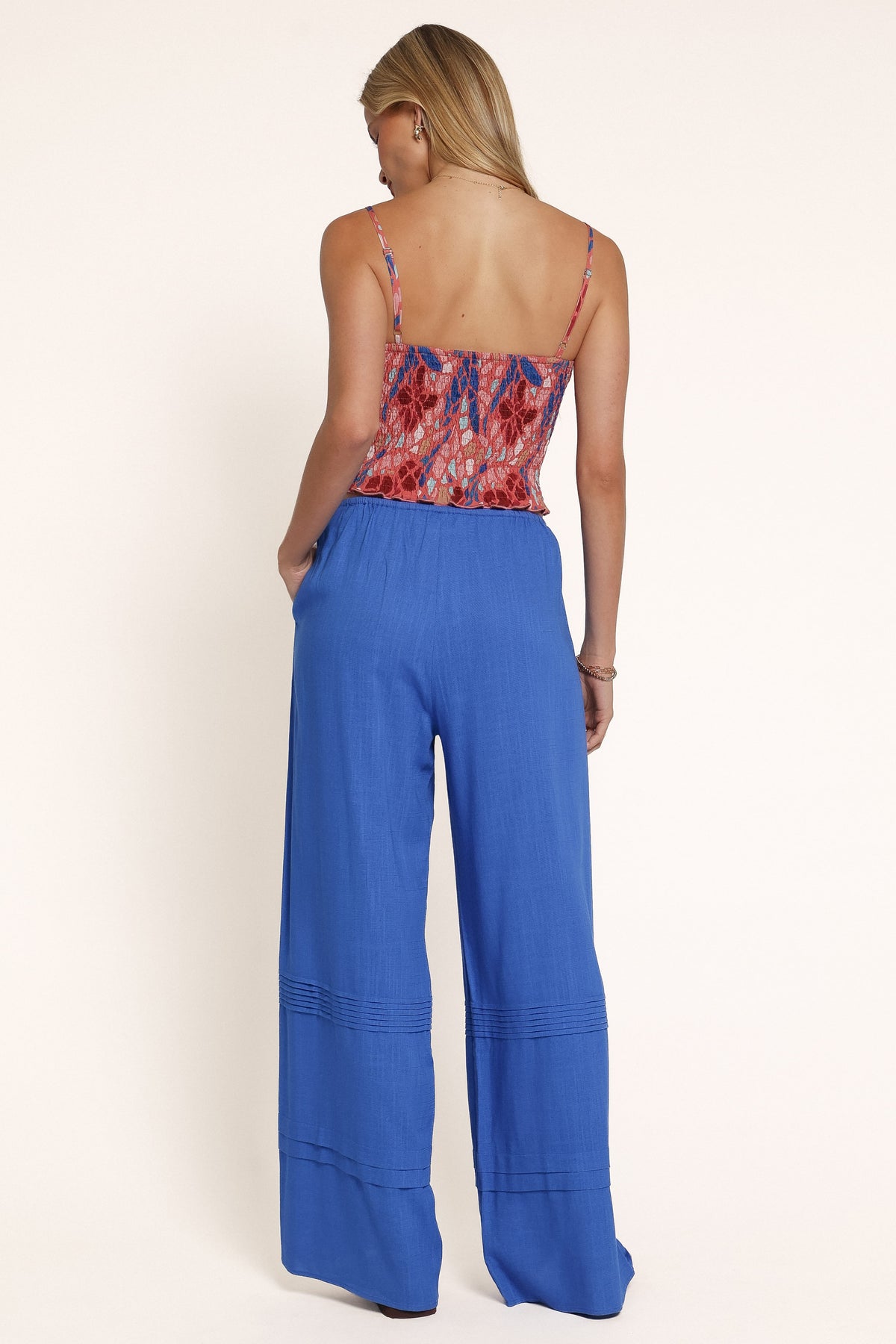 BOTTOMS Alorina Pleated Hem Pant - Electric Blue
