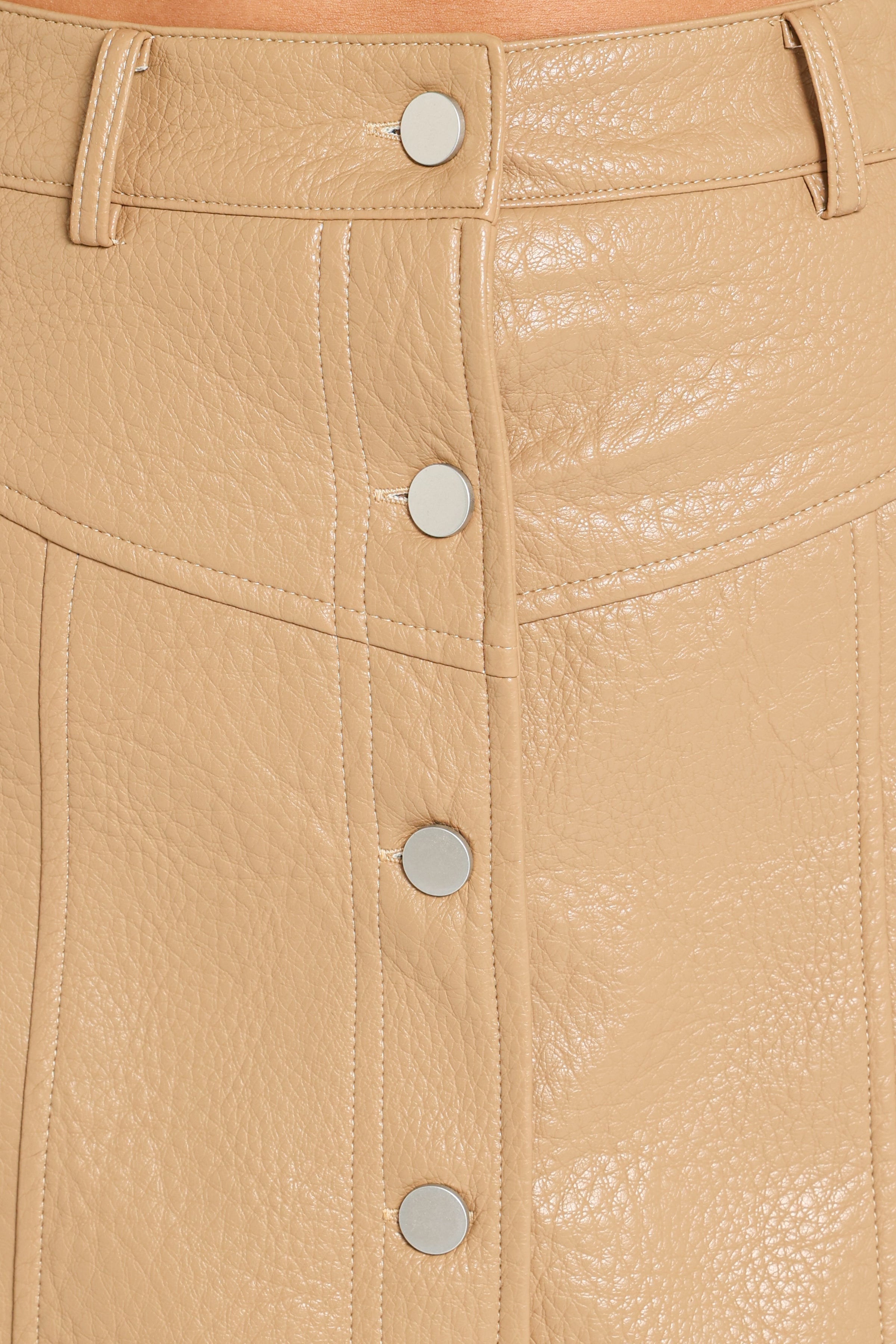 BOTTOMS Ardella Vegan Leather Mini Skirt - Mocha