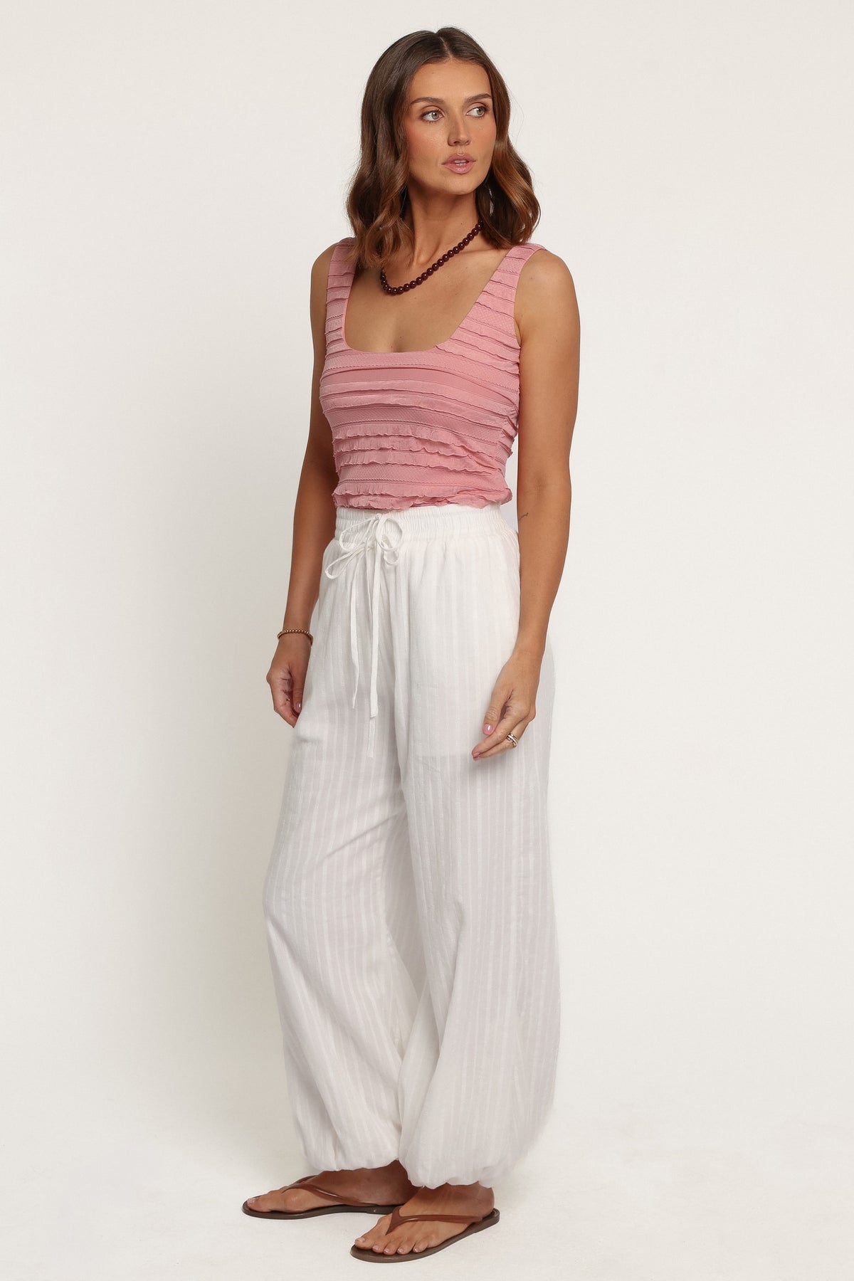 BOTTOMS Ayden Balloon Hem Pants - White
